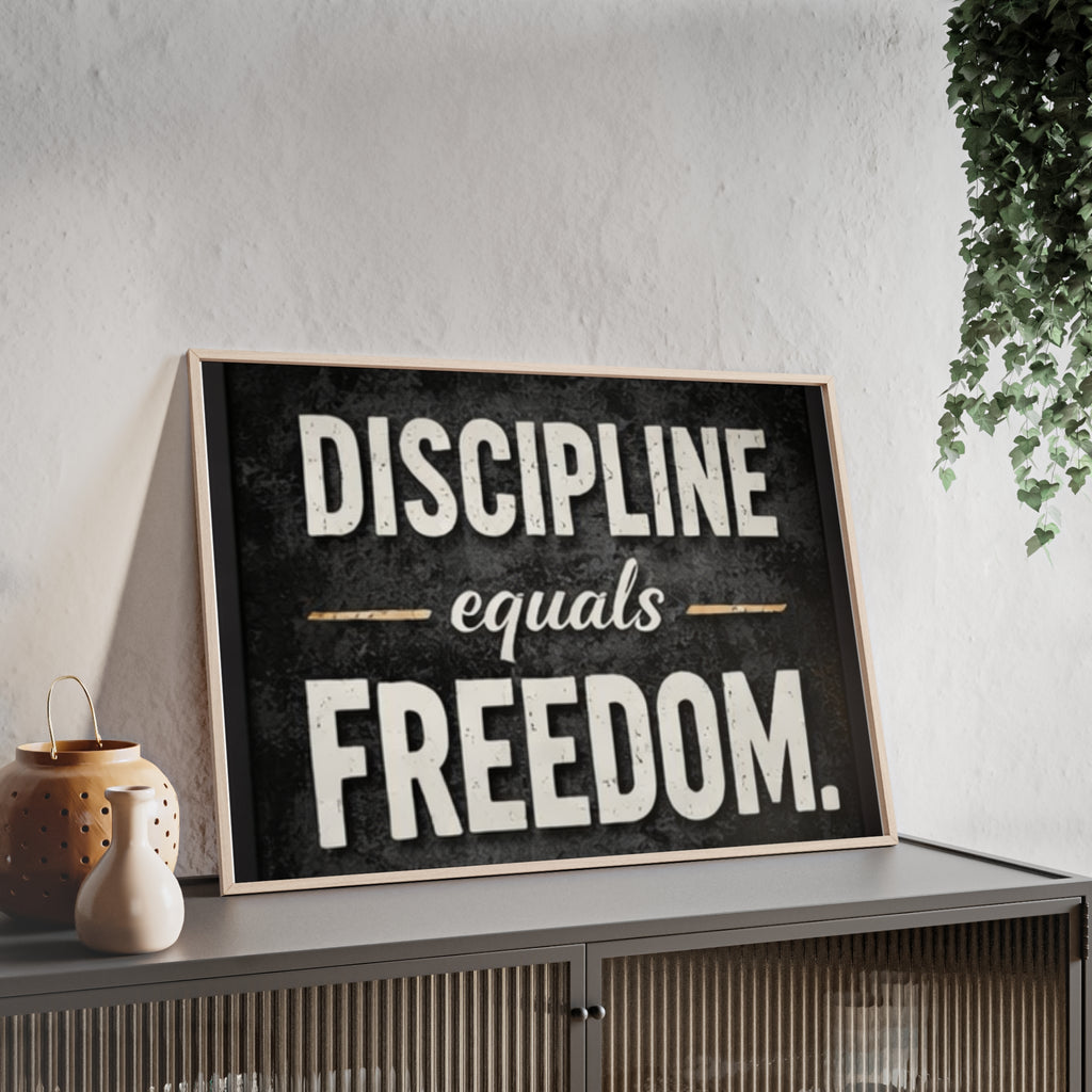 Discipline Equals Freedom Framed Poster