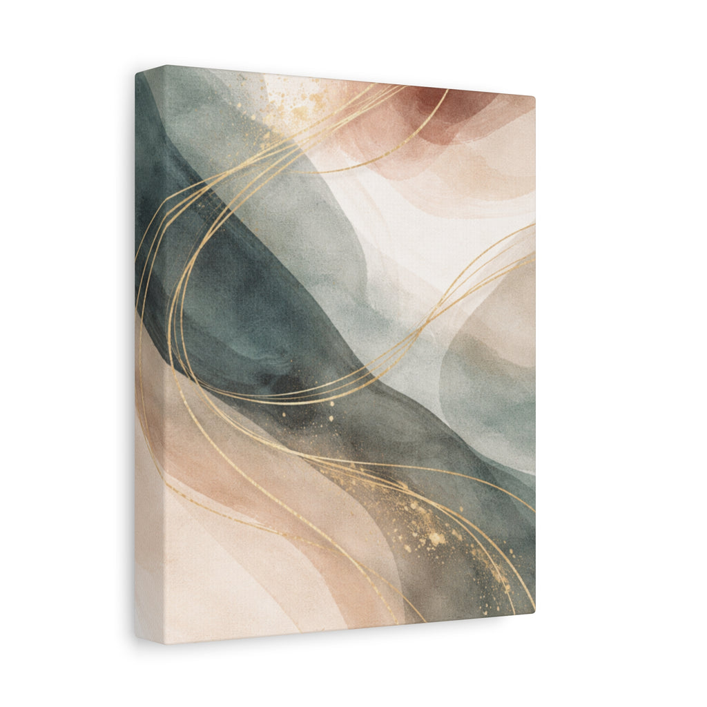 Abstract Coastal Waves Matte Canvas — Stretched Wall Art