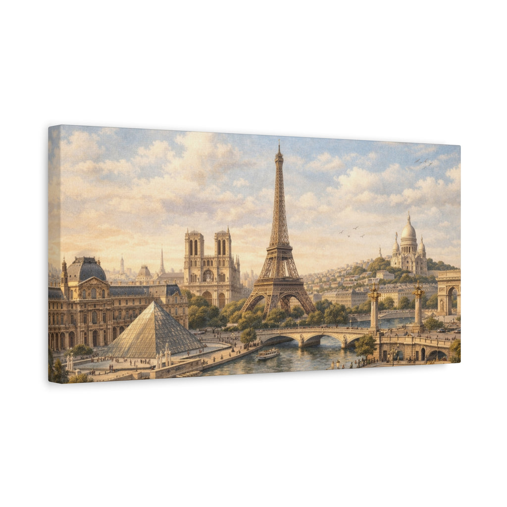 Paris Skyline Matte Canvas Wall Art