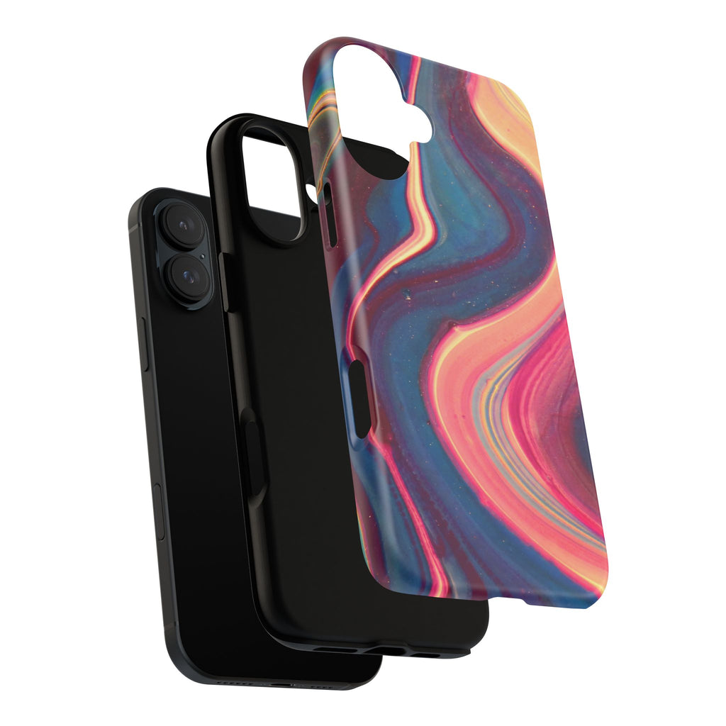 Colorful Wavy Marble Swirl Protective Phone Case