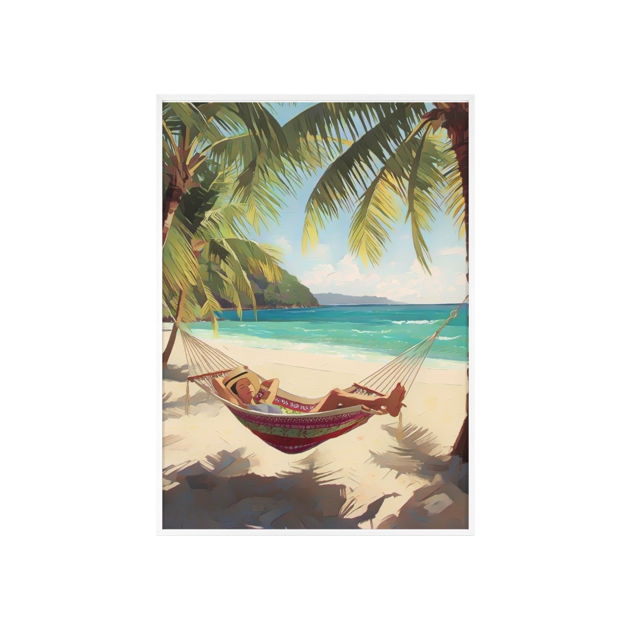 Tropical Beach Hammock Framed Poster