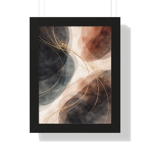 Abstract Earth Tones Framed Poster Modern Organic Wall Art Print