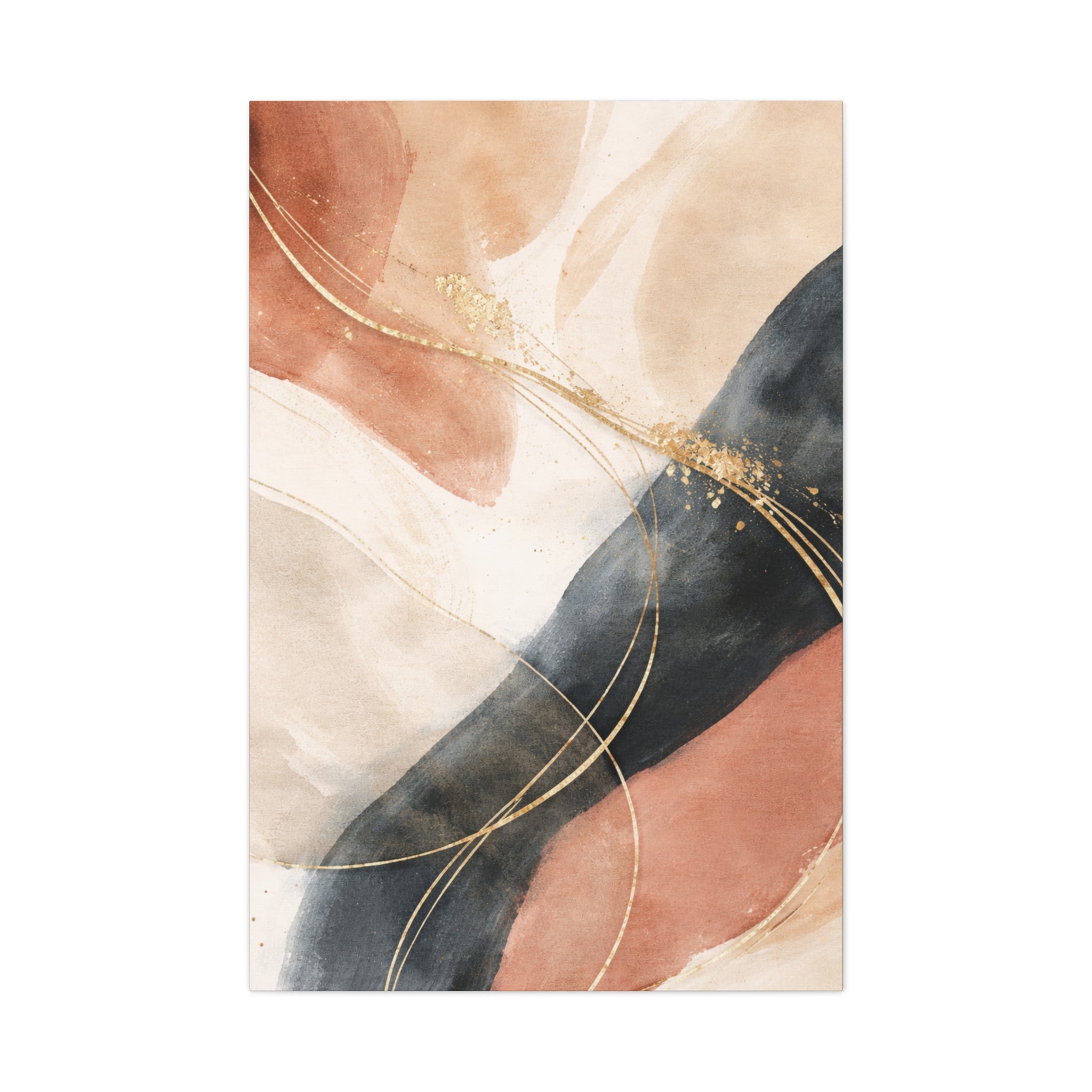Abstract Blush & Gold Matte Canvas Print