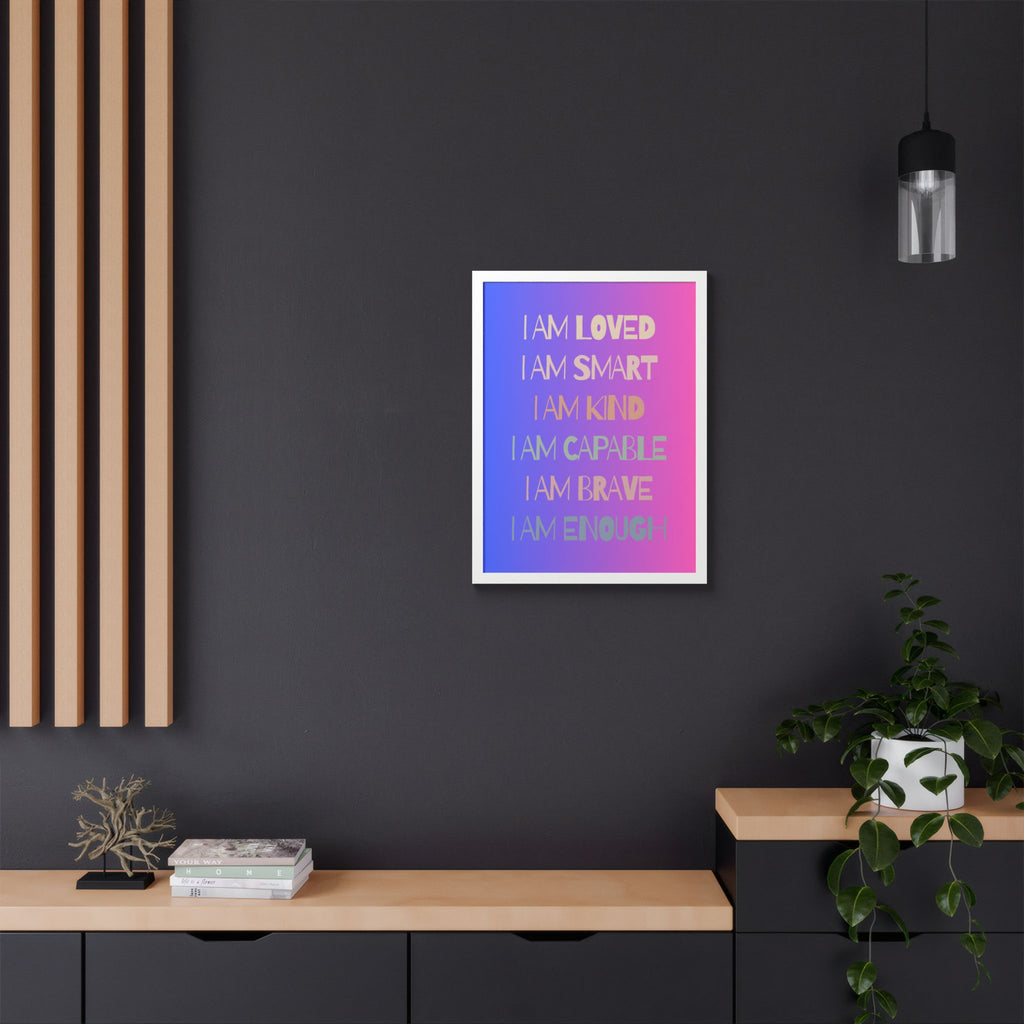 I Am Smart I Am Kind I Am Capable I Am Brave Affirmation Wall Art Poster