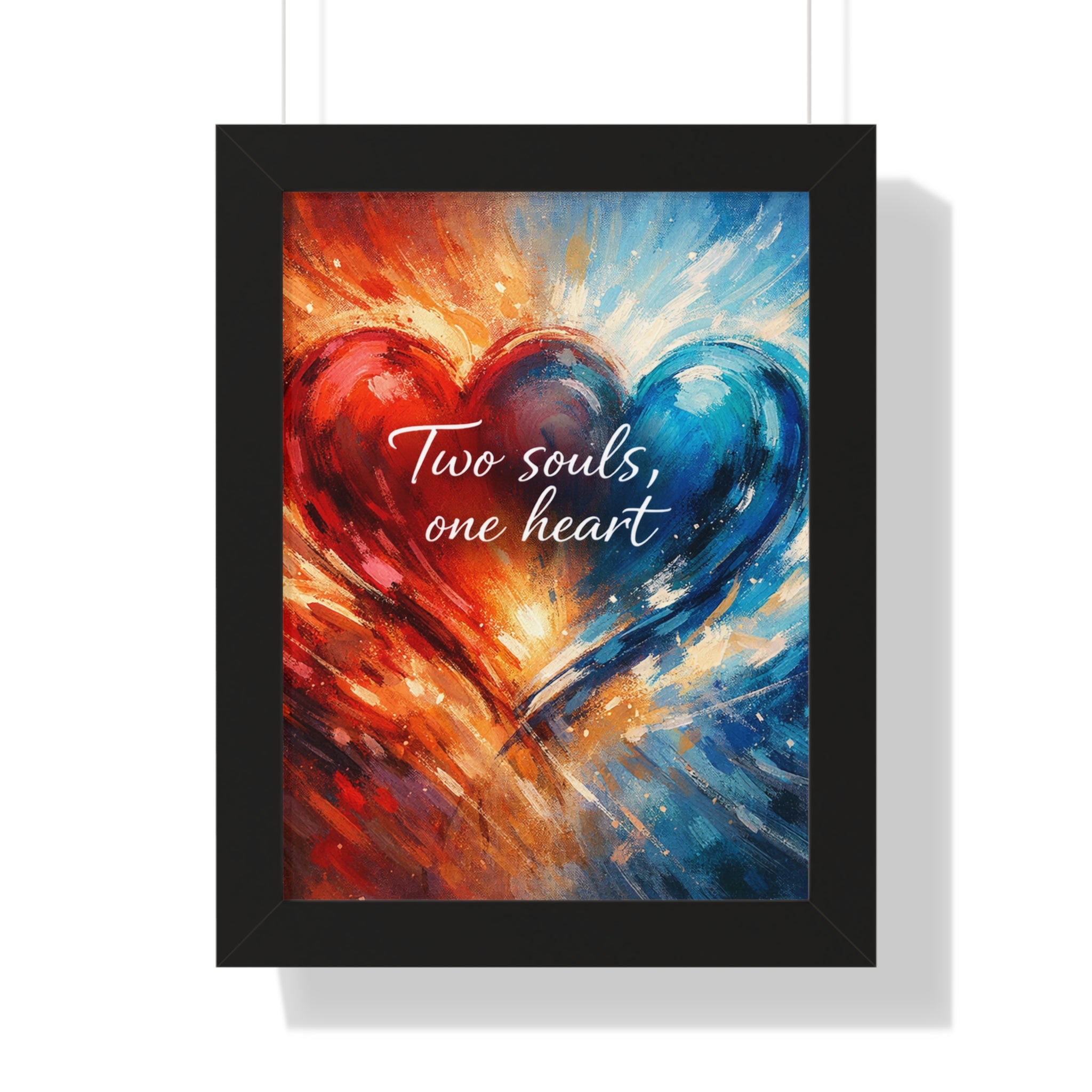 Two Souls One Heart Romantic Art Framed Poster