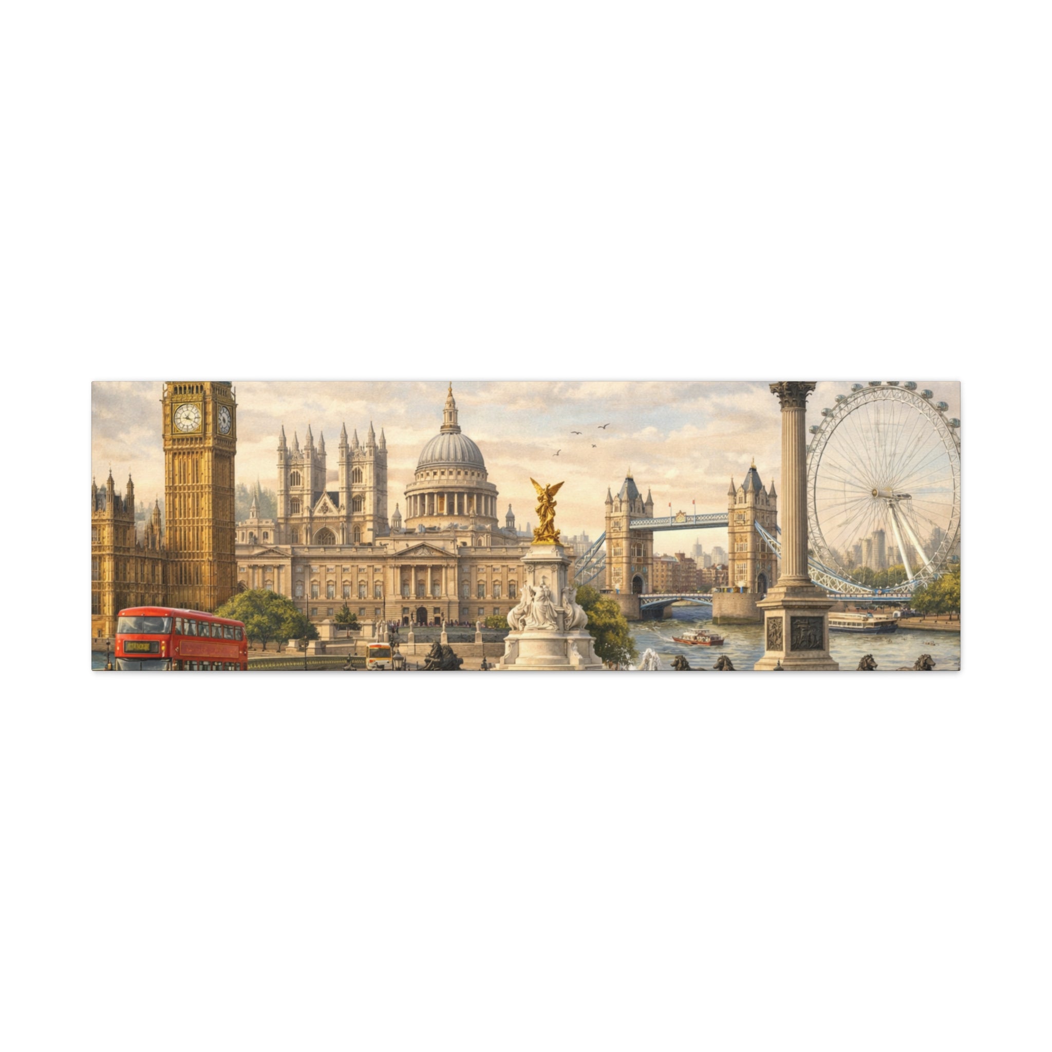 London Cityscape Matte Canvas Print Wall Art