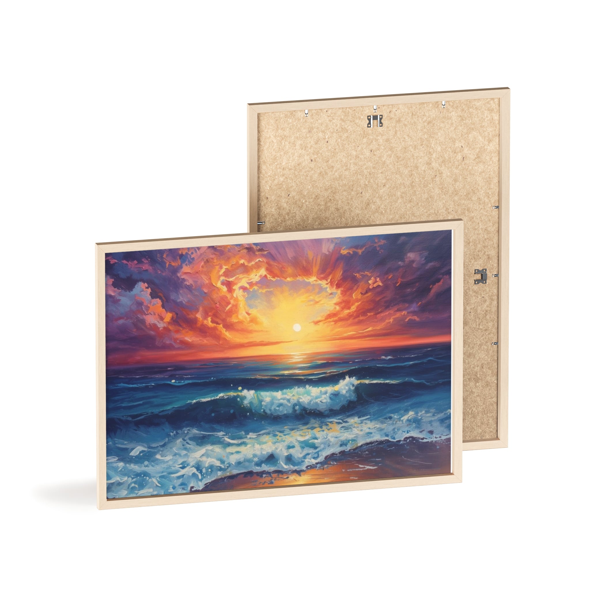 Sunset Ocean Vibrant Seascape Framed Poster