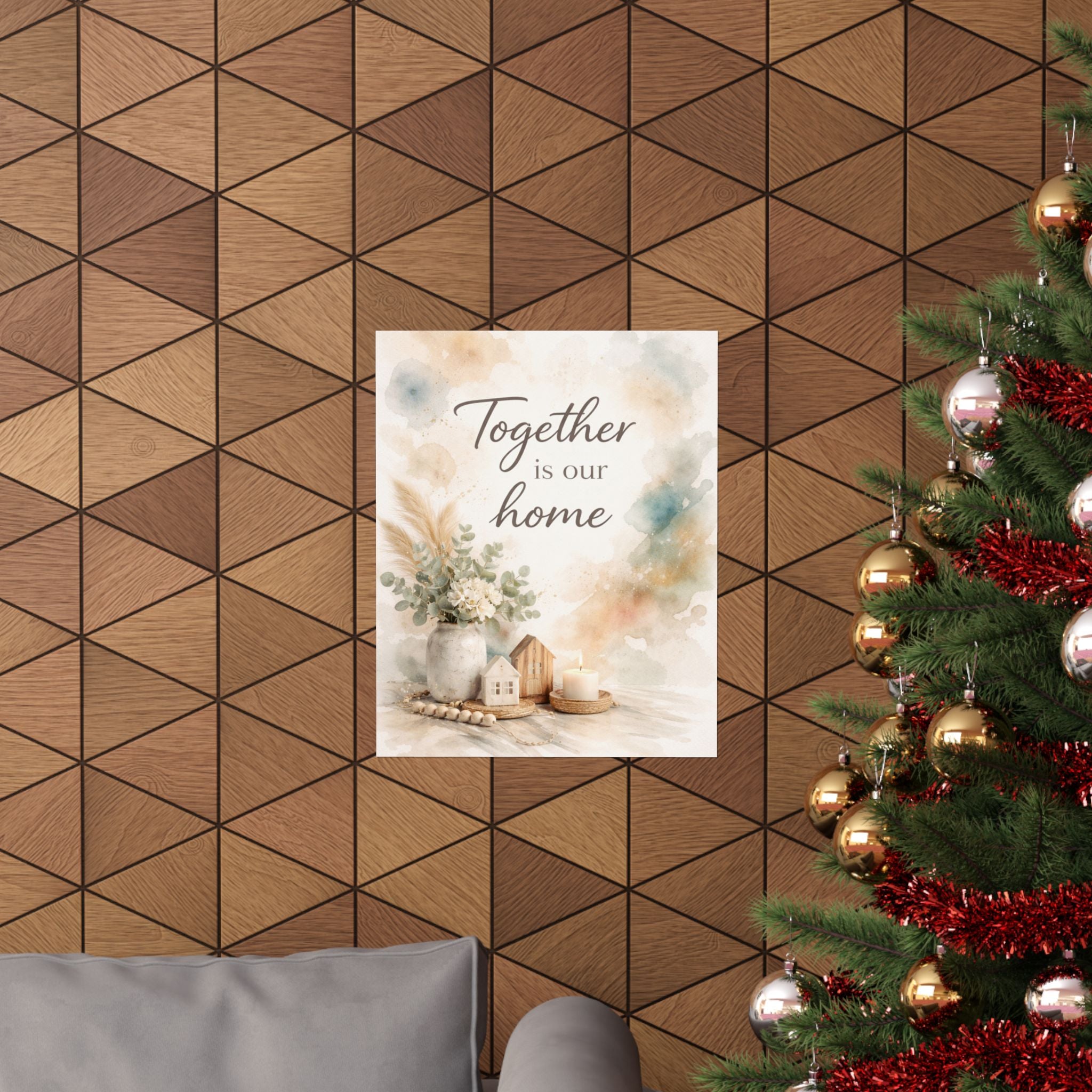 Together Is Our Home Watercolor Matte Poster — Farmhouse Wall Art