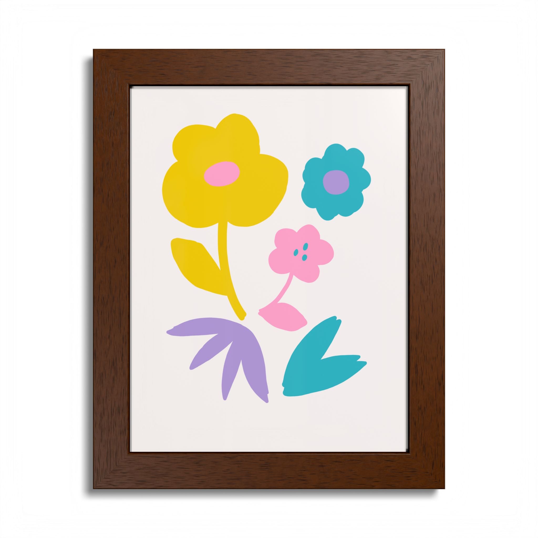Multi-Color Floral Framed Poster