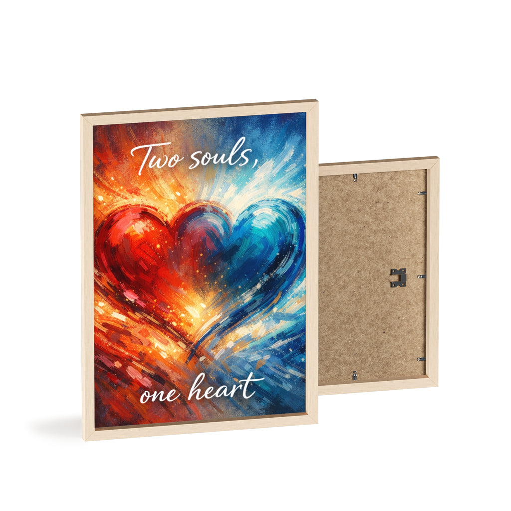 Two Souls One Heart Framed Poster — Romantic Heart Wall Art