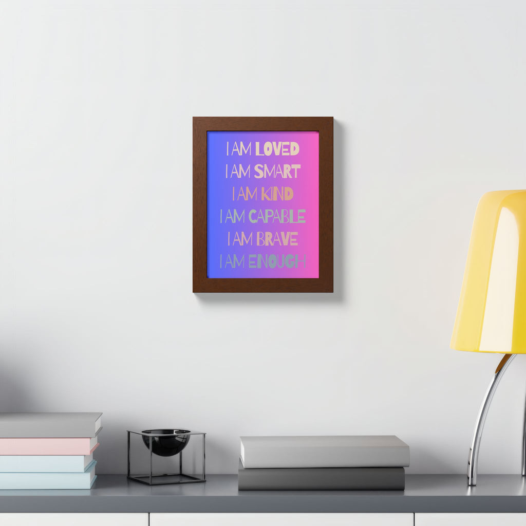 I Am Smart I Am Kind I Am Capable I Am Brave Affirmation Wall Art Poster