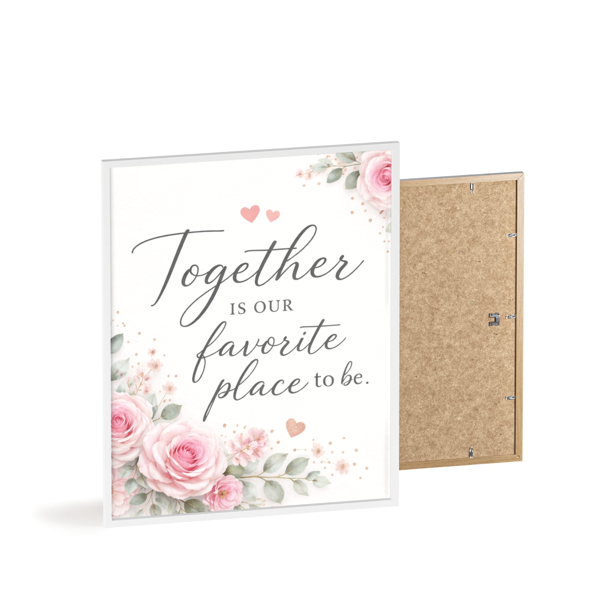 Together Is Our Favorite Place To Be Framed Floral Wall Art