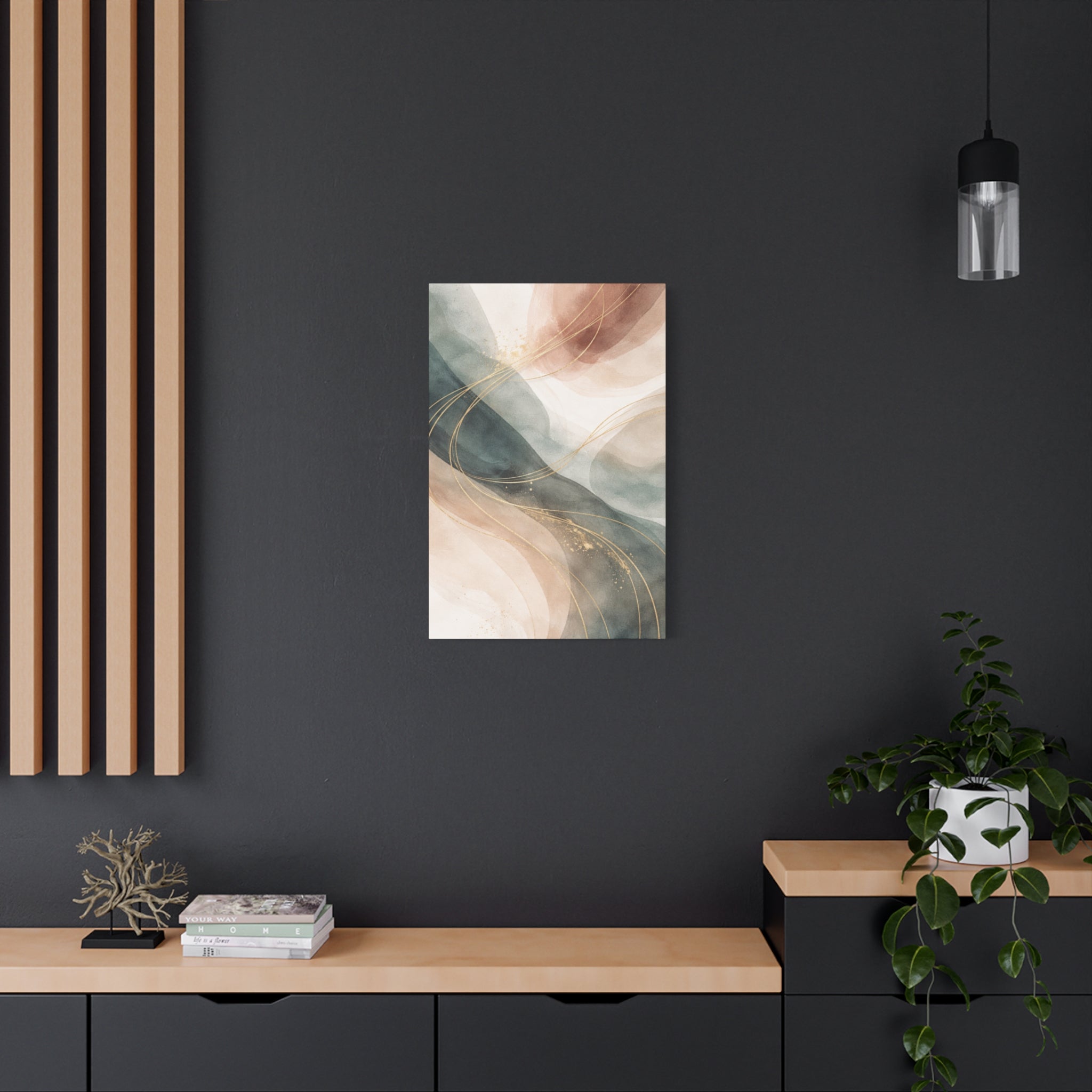 Abstract Coastal Waves Matte Canvas — Stretched Wall Art