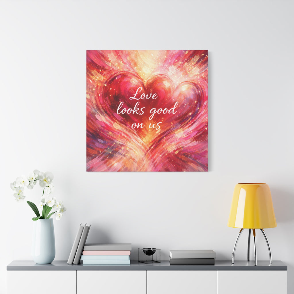 Love Looks Good On Us Matte Canvas Wall Art