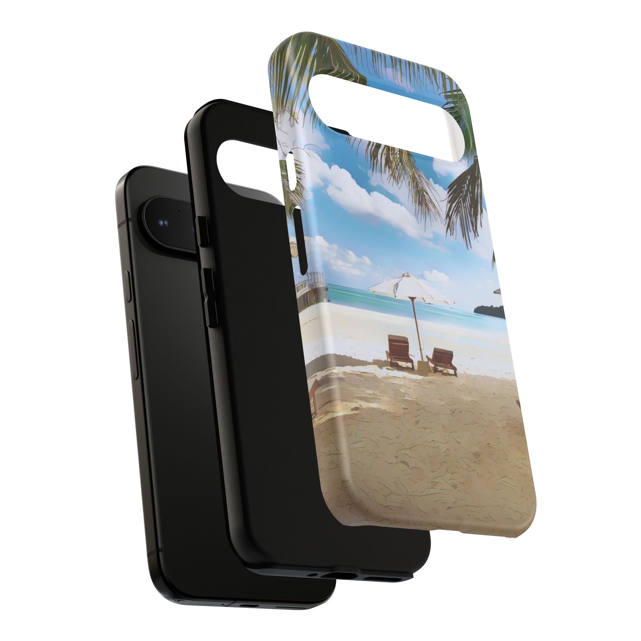 Beach Paradise Tropical Palm Beach Scene Tough Phone Case