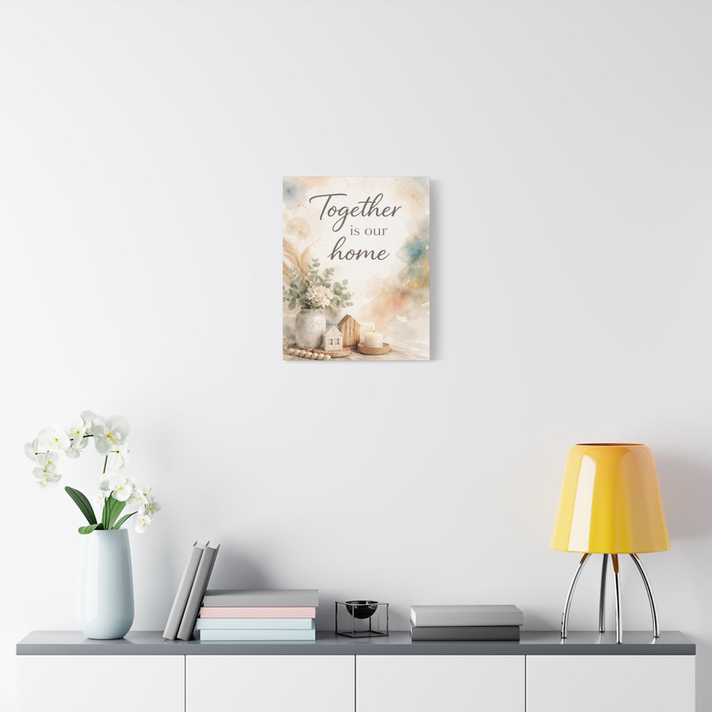 Together Is Our Home Floral Inspirational Decor Canvas Wall Art