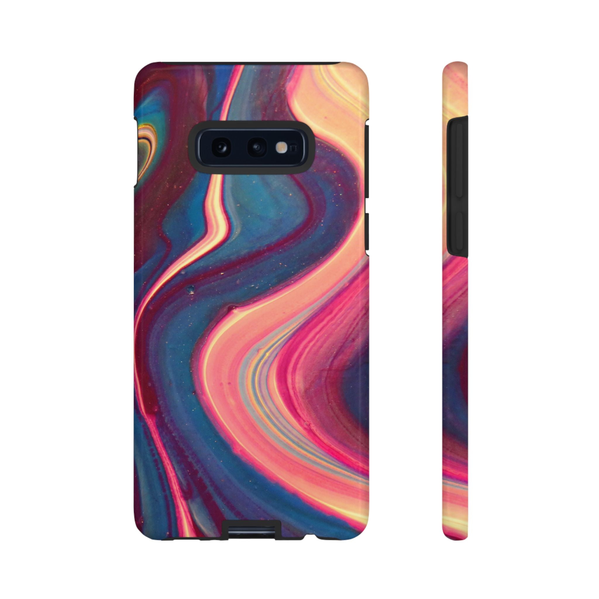 Colorful Wavy Marble Swirl Protective Phone Case