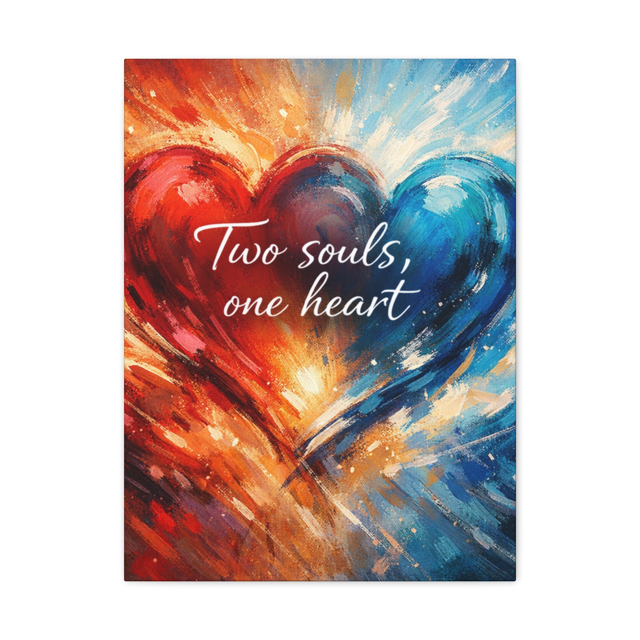 Two Souls One Heart Intertwined Heart Matte Canvas