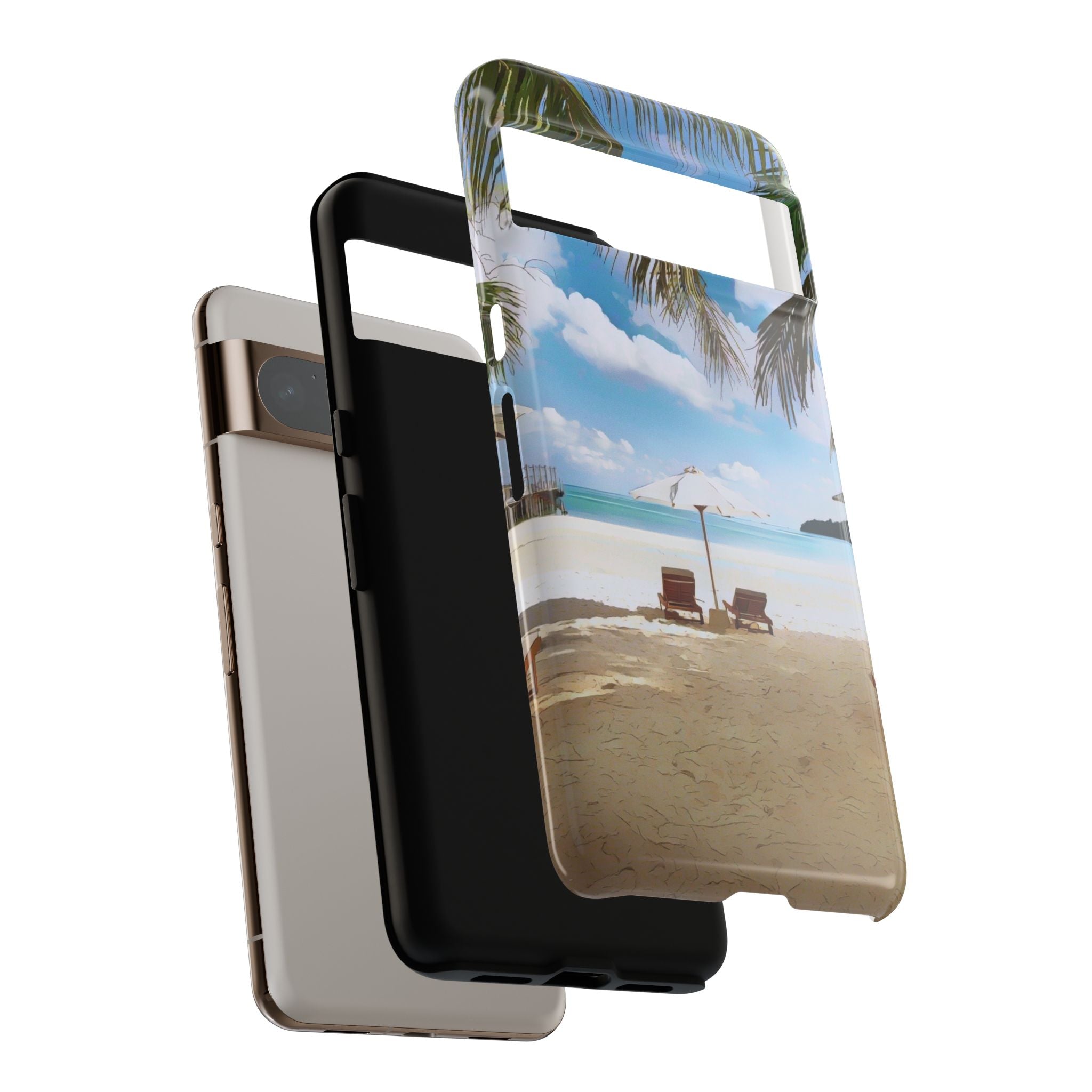Beach Paradise Tropical Palm Beach Scene Tough Phone Case