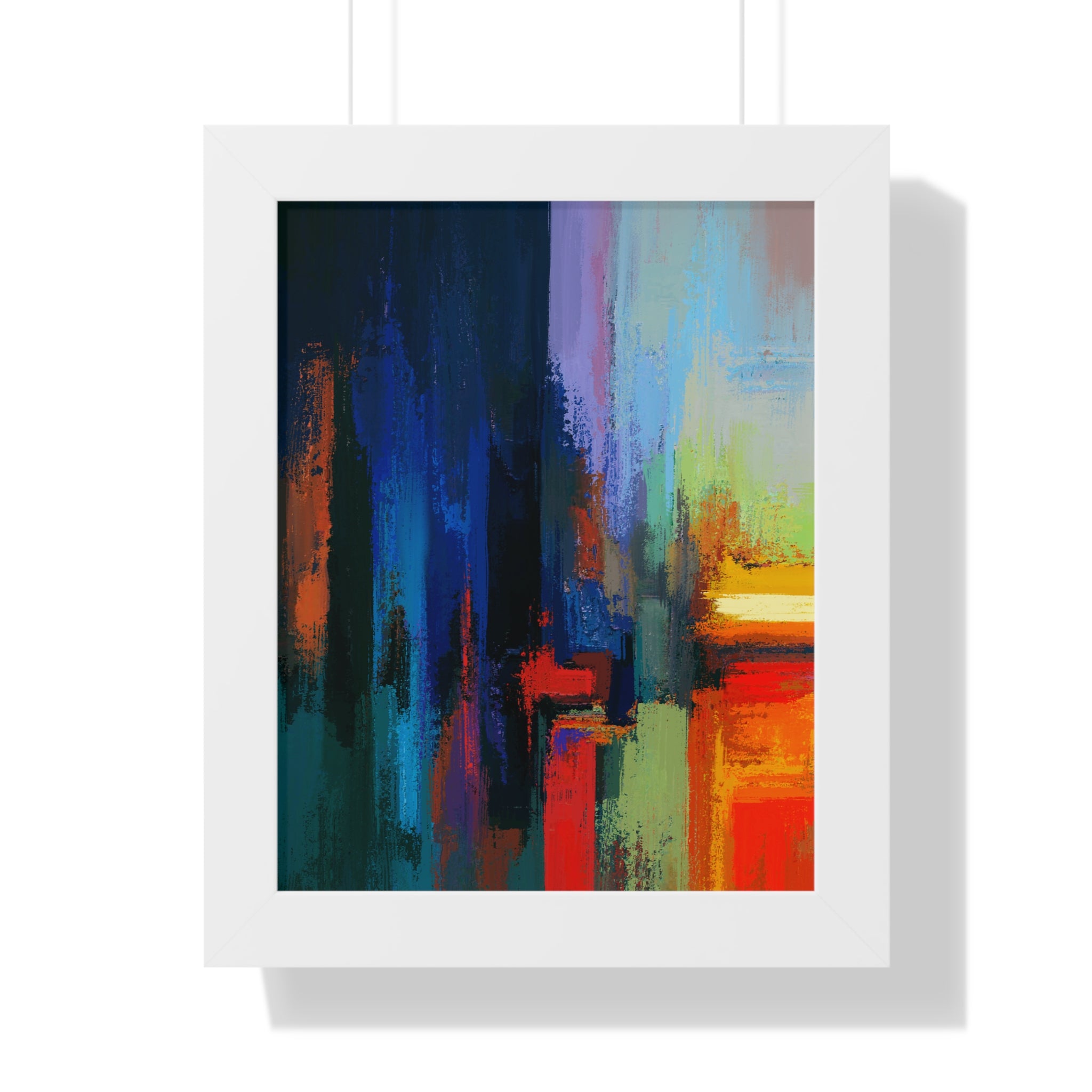 Abstract Colorful Cityscape Framed Vertical Poster