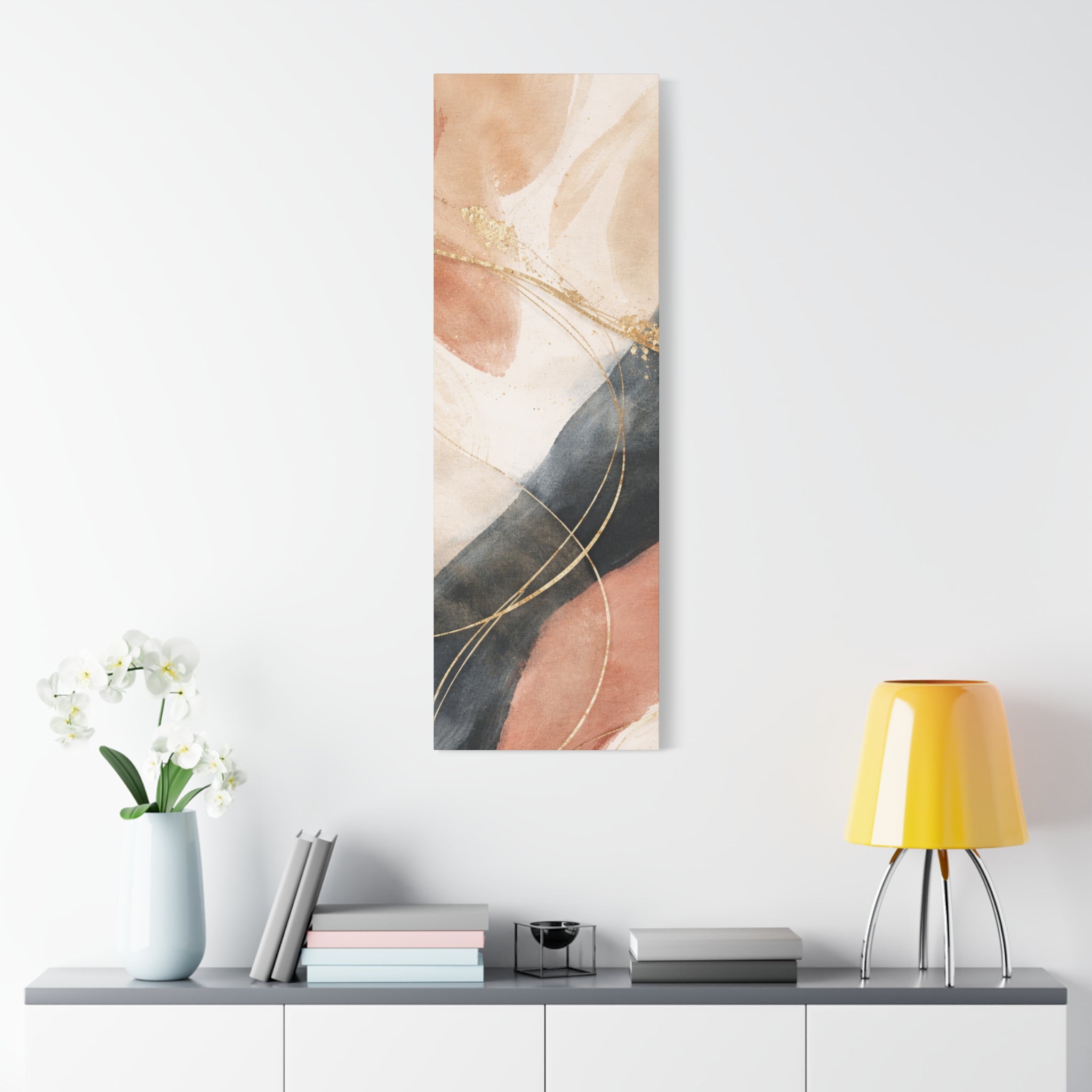 Abstract Blush & Gold Matte Canvas Print