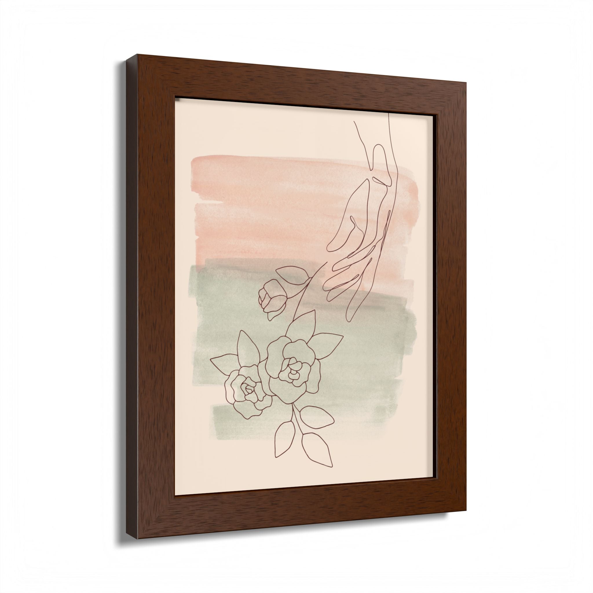 Hand Reaching for Flowers Framed Poster