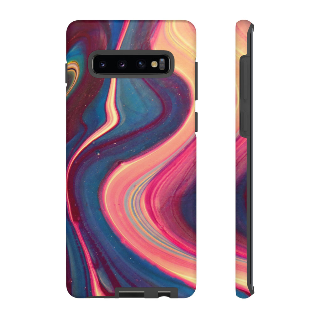 Colorful Wavy Marble Swirl Protective Phone Case