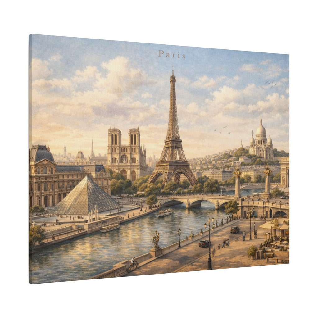 Paris Skyline Matte Canvas Wall Art