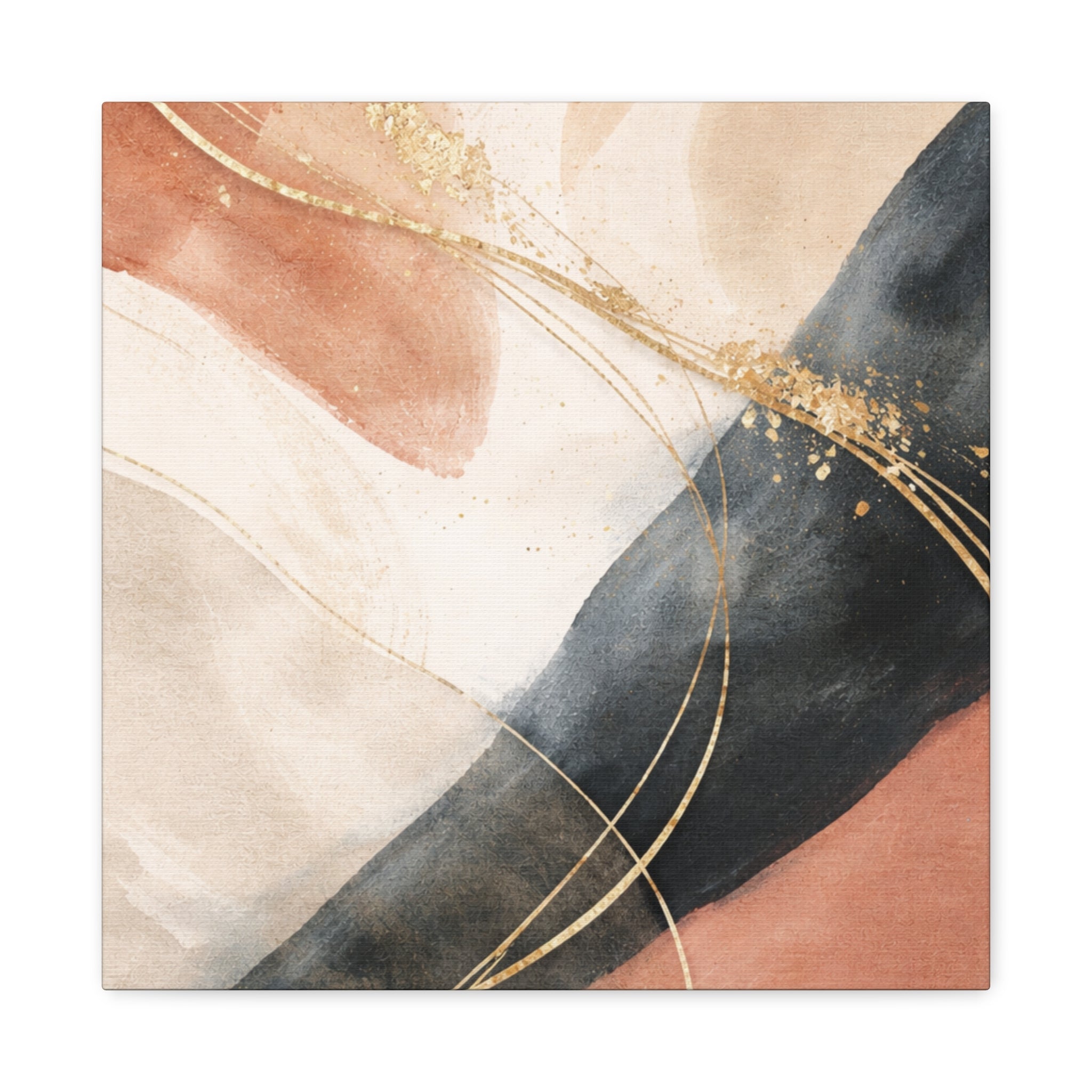 Abstract Blush & Gold Matte Canvas Print