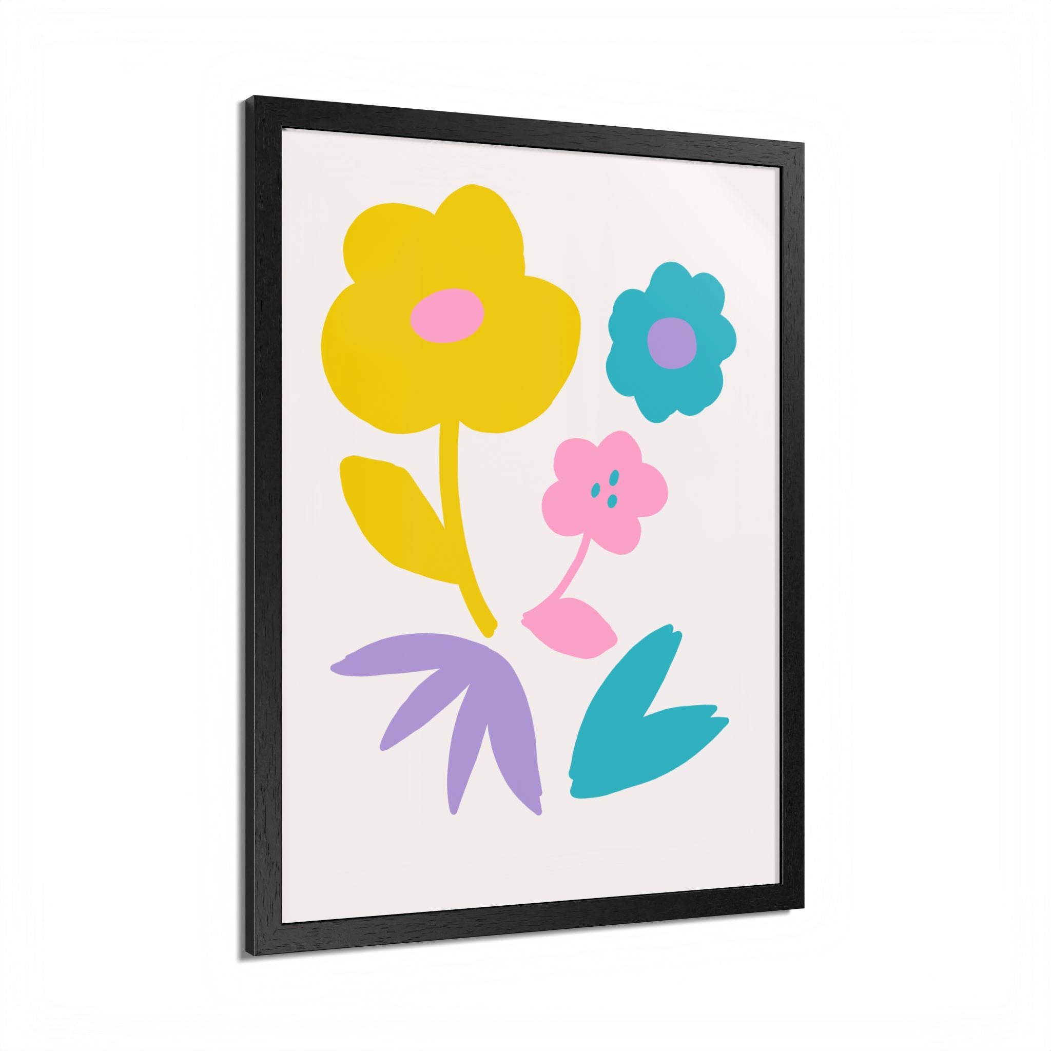 Multi-Color Floral Framed Poster