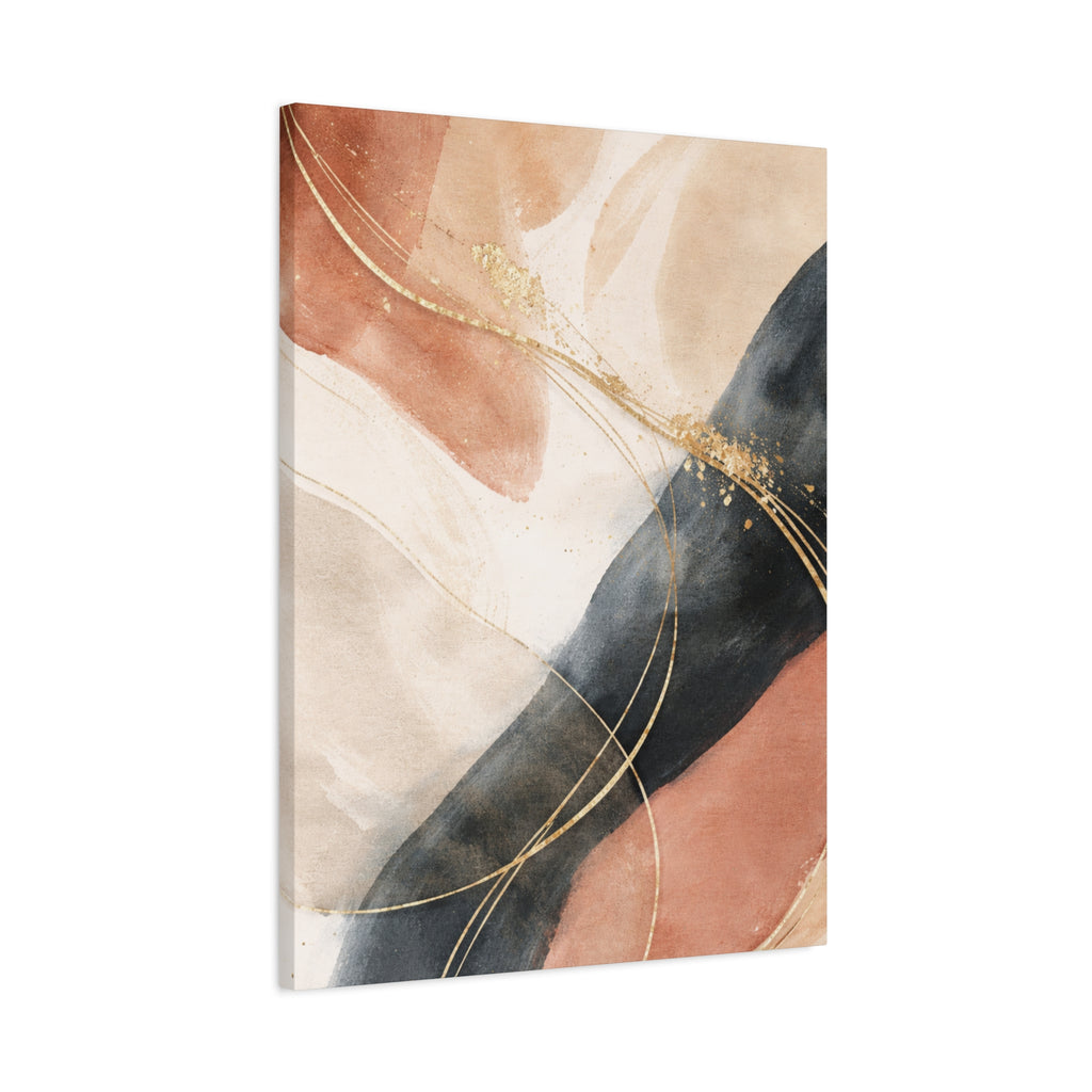 Abstract Blush & Gold Matte Canvas Print
