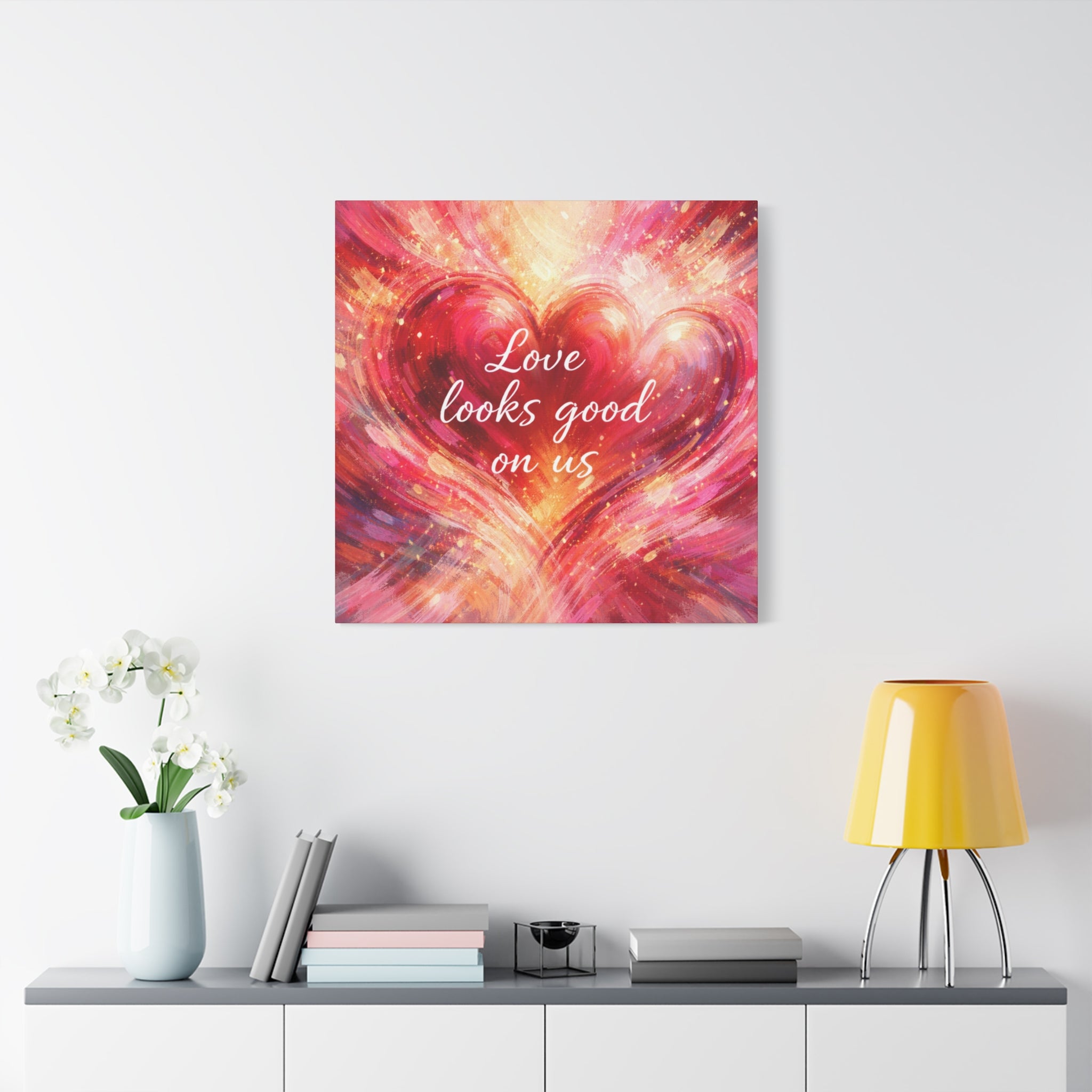 Love Looks Good On Us Matte Canvas Wall Art