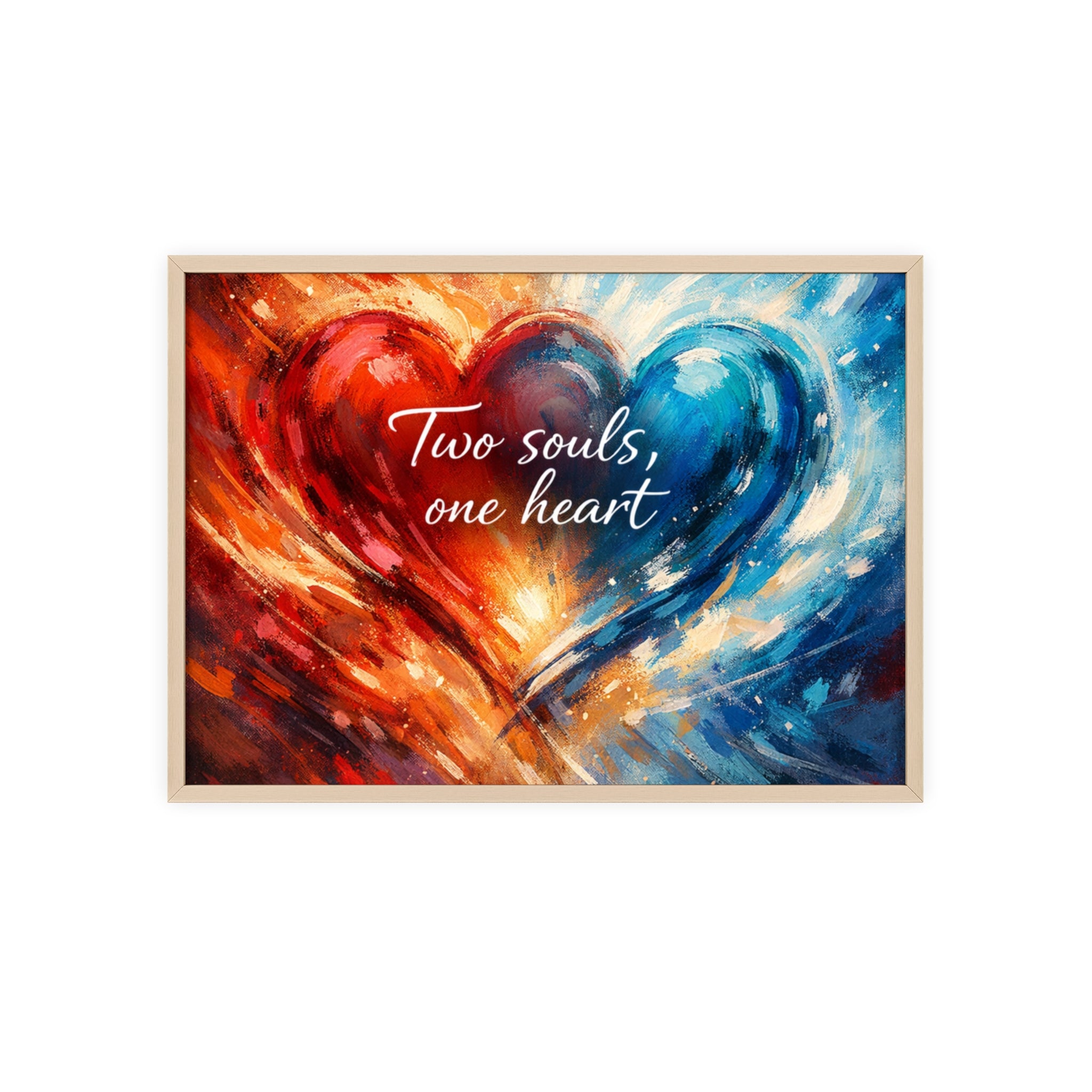 Two Souls One Heart Intertwined Heart Framed Painting