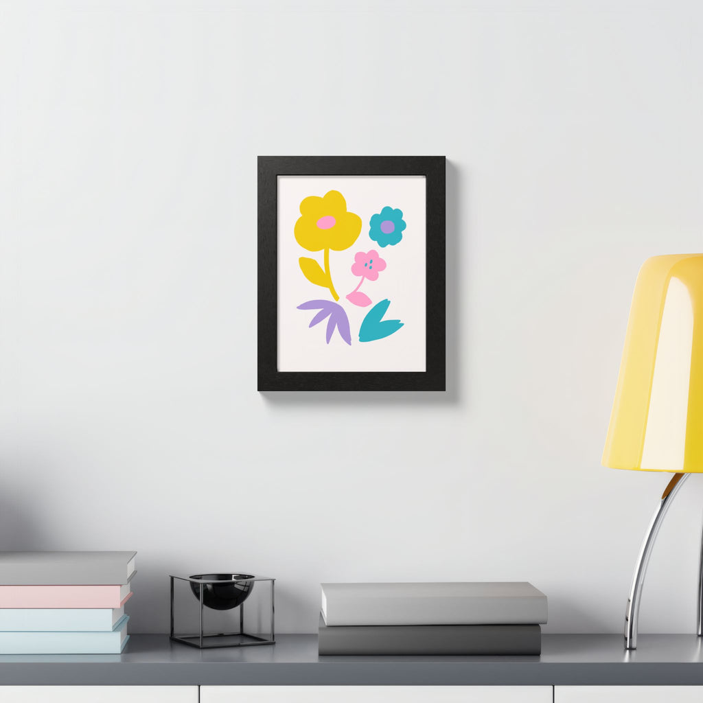 Multi-Color Floral Framed Poster
