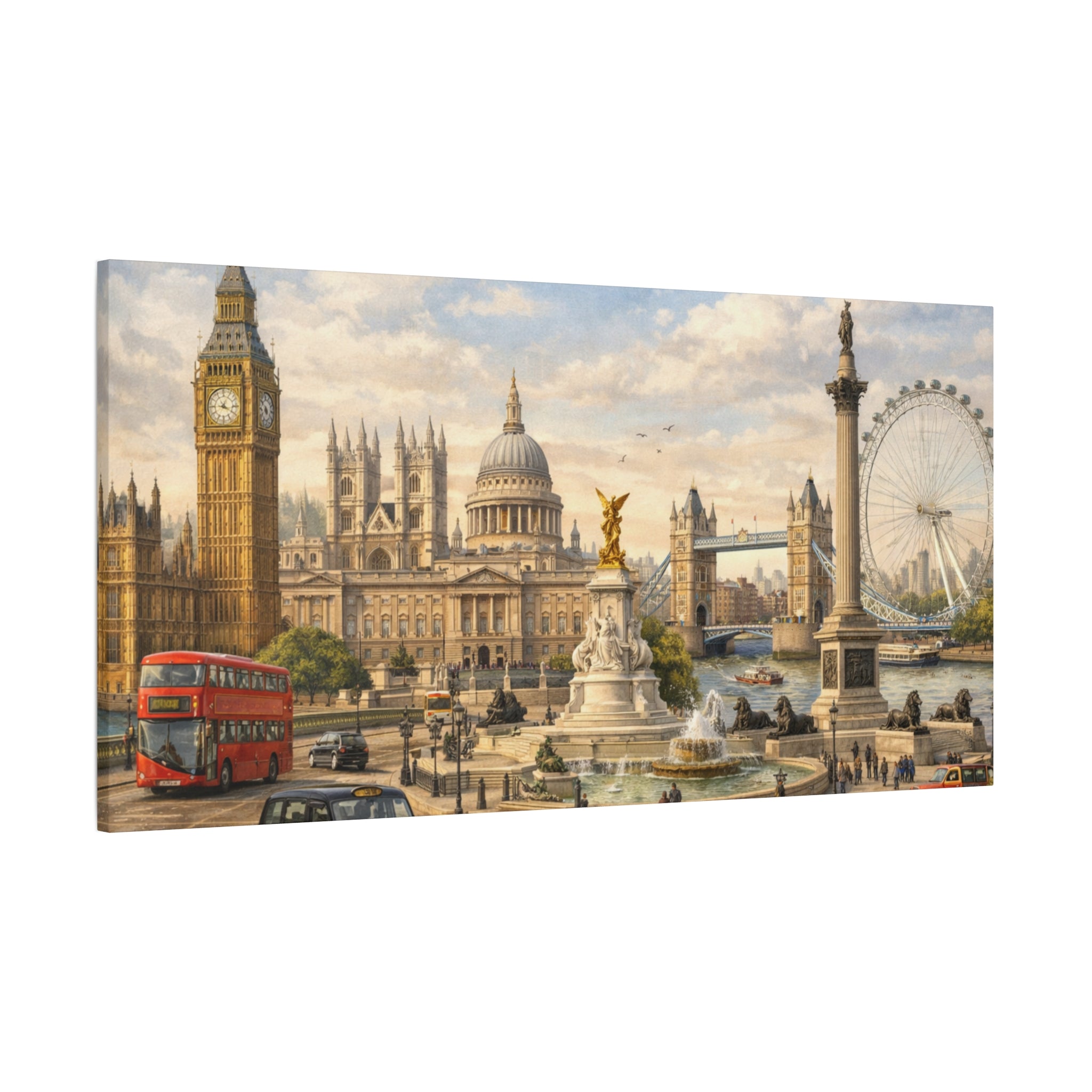 London Cityscape Matte Canvas Print Wall Art