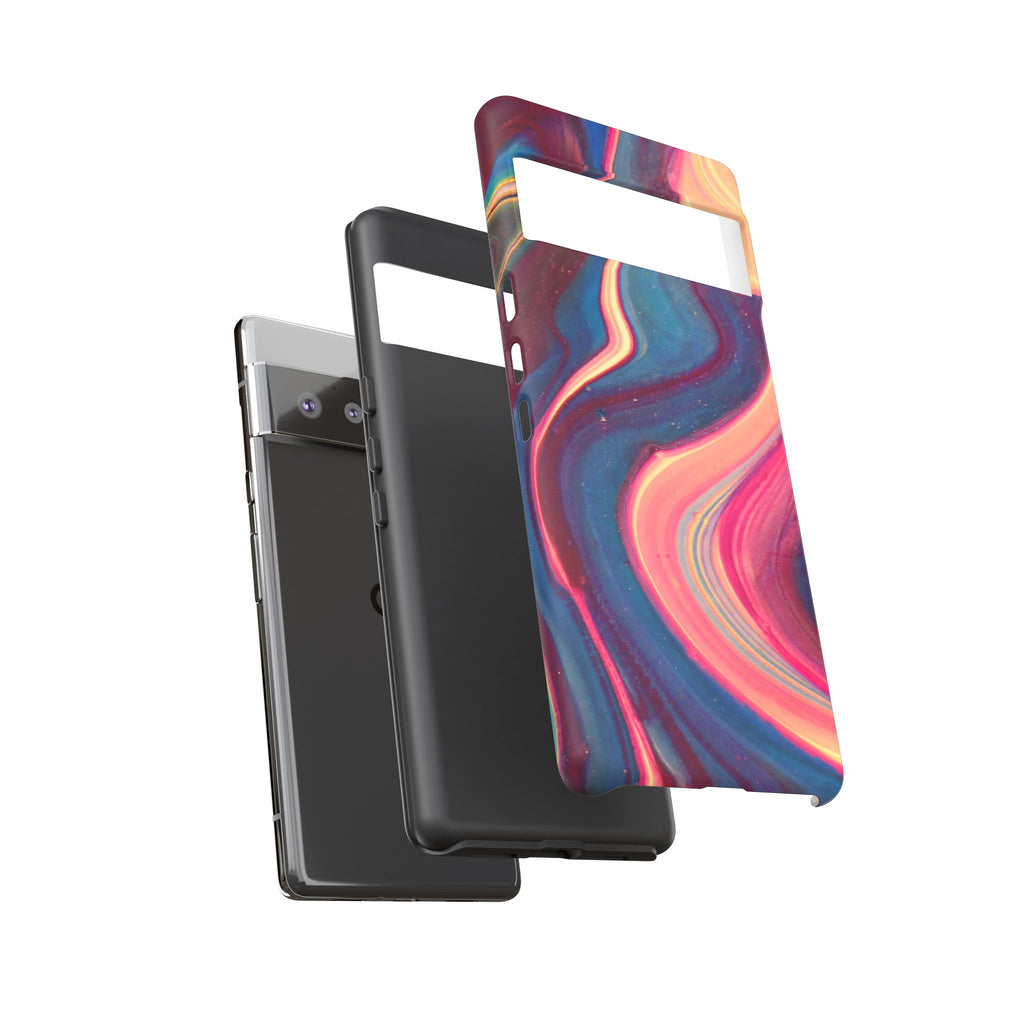 Colorful Wavy Marble Swirl Protective Phone Case