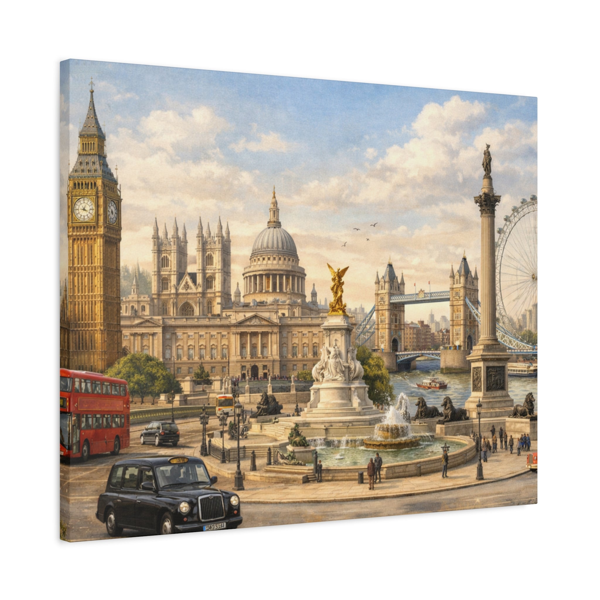 London Cityscape Matte Canvas Print Wall Art