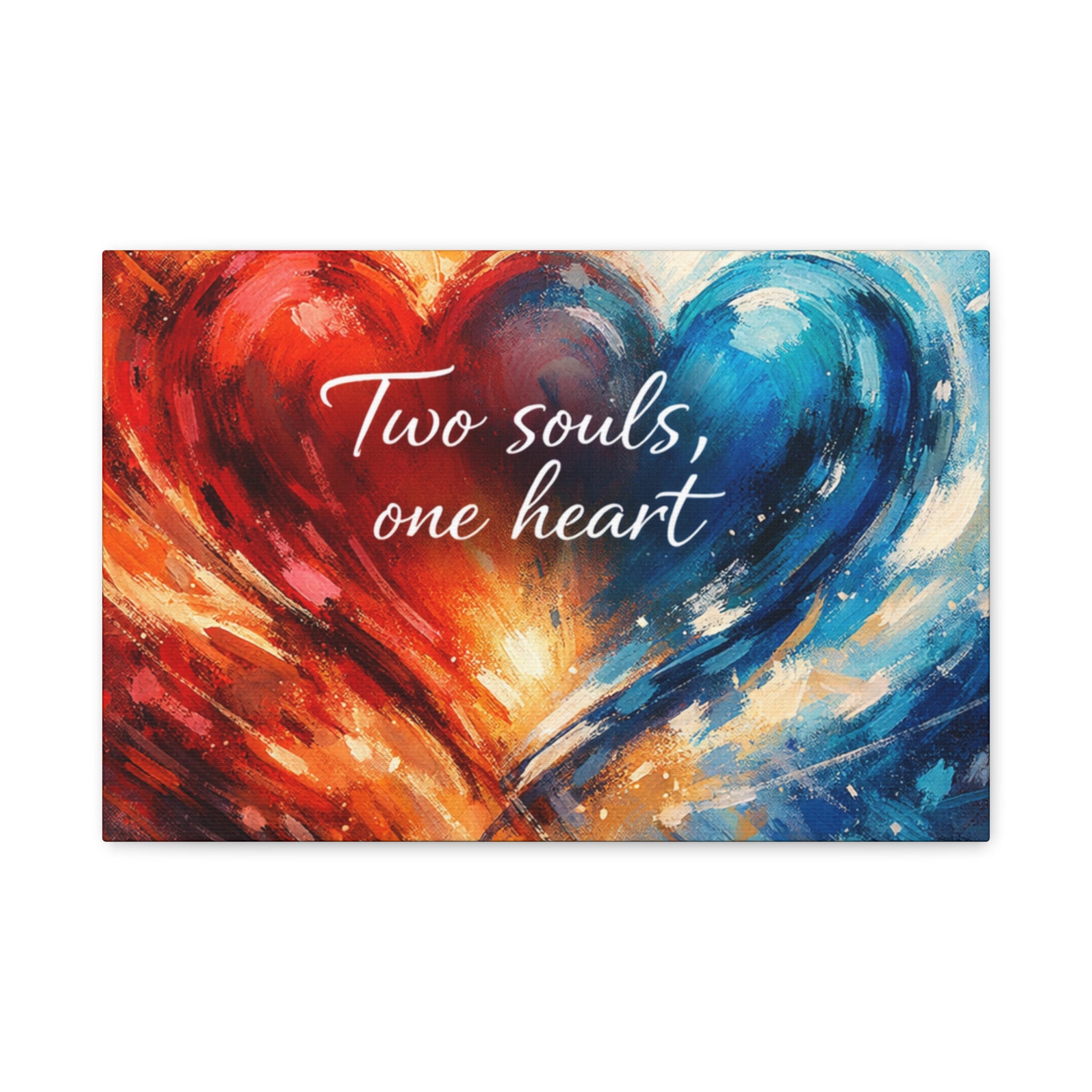 Two Souls One Heart Intertwined Heart Matte Canvas