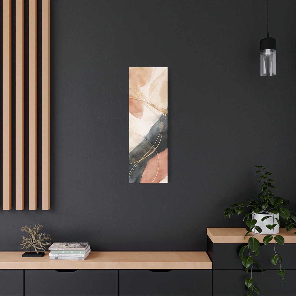 Abstract Blush & Gold Matte Canvas Print