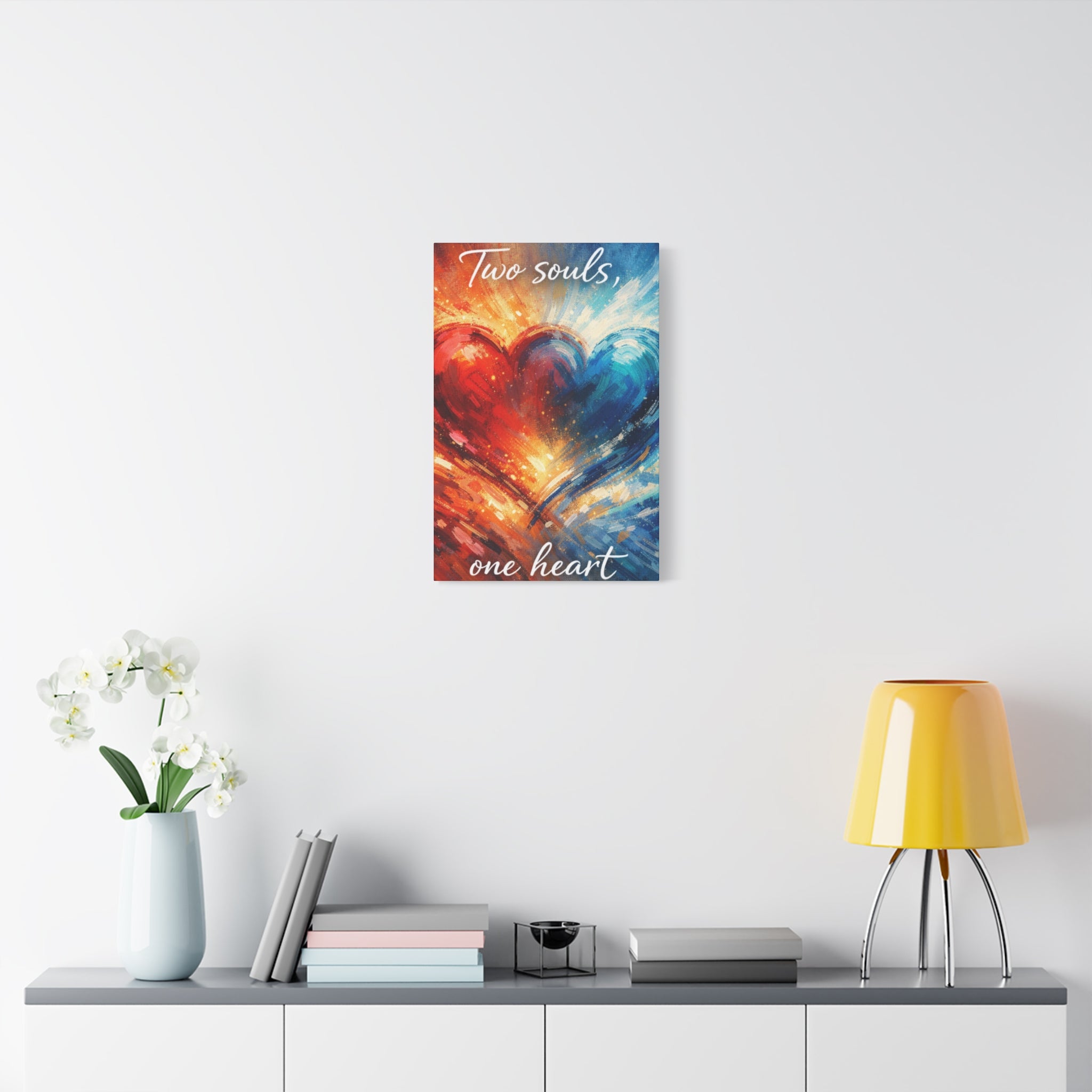 Two Souls One Heart Abstract Heart Canvas