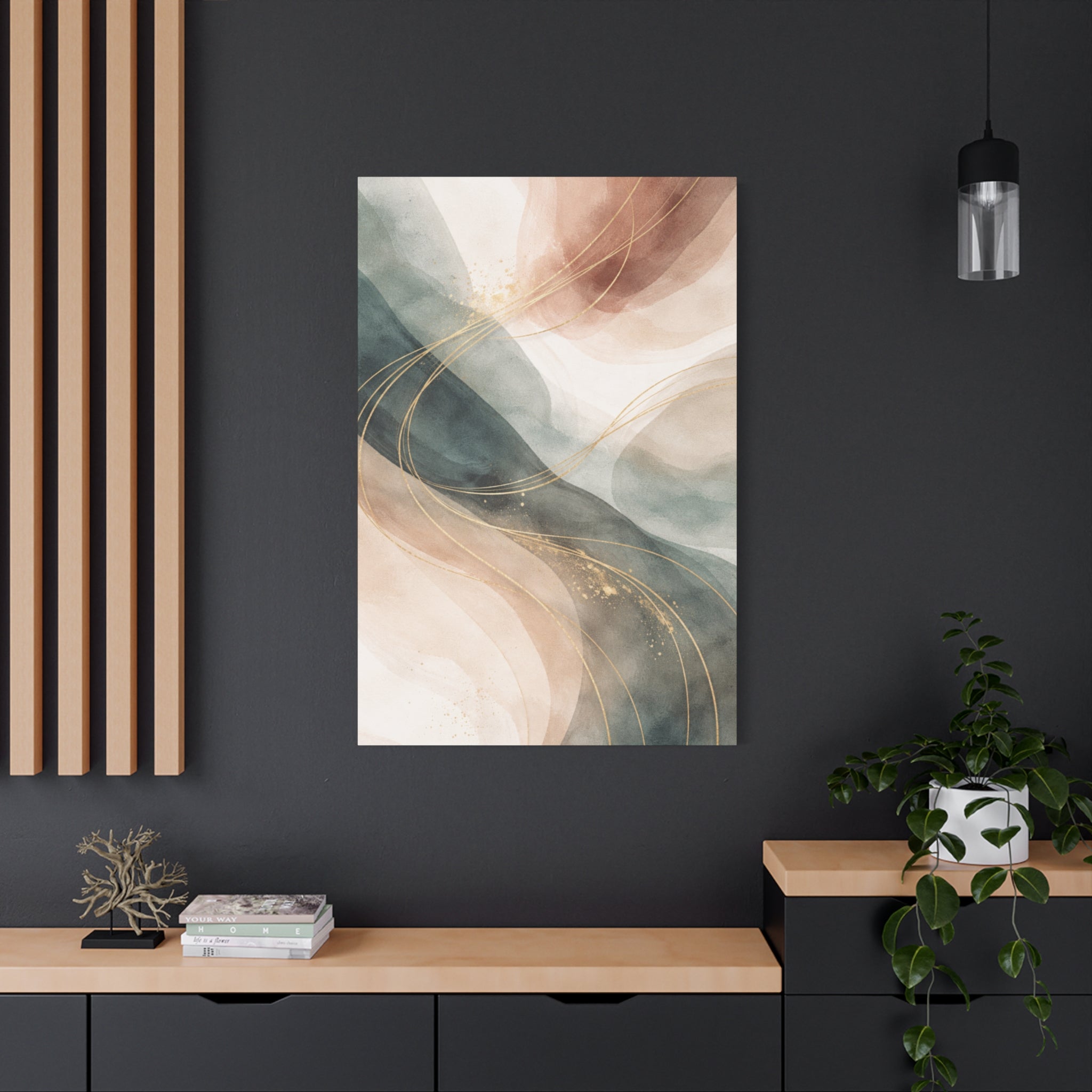 Abstract Coastal Waves Matte Canvas — Stretched Wall Art