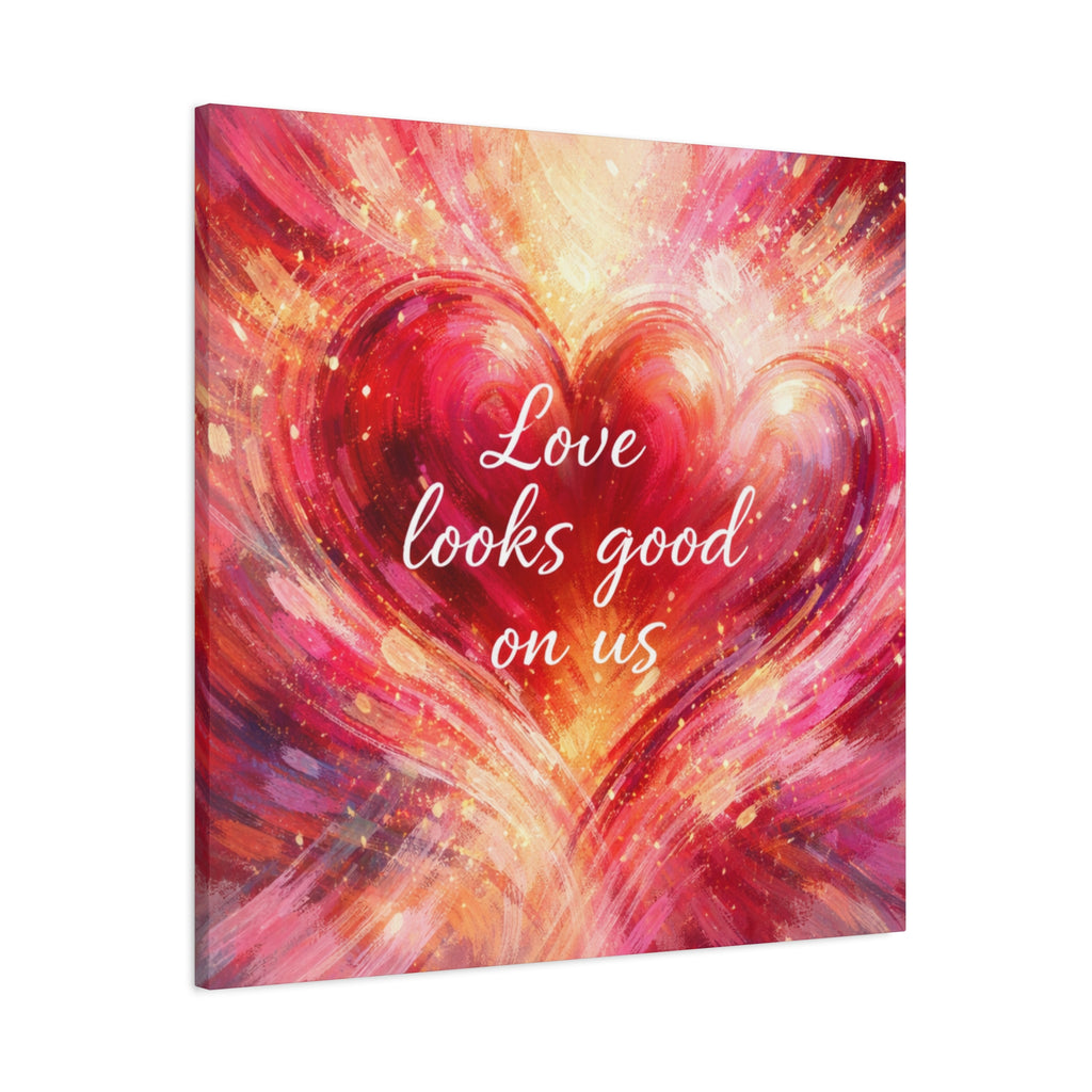 Love Looks Good On Us Matte Canvas Wall Art