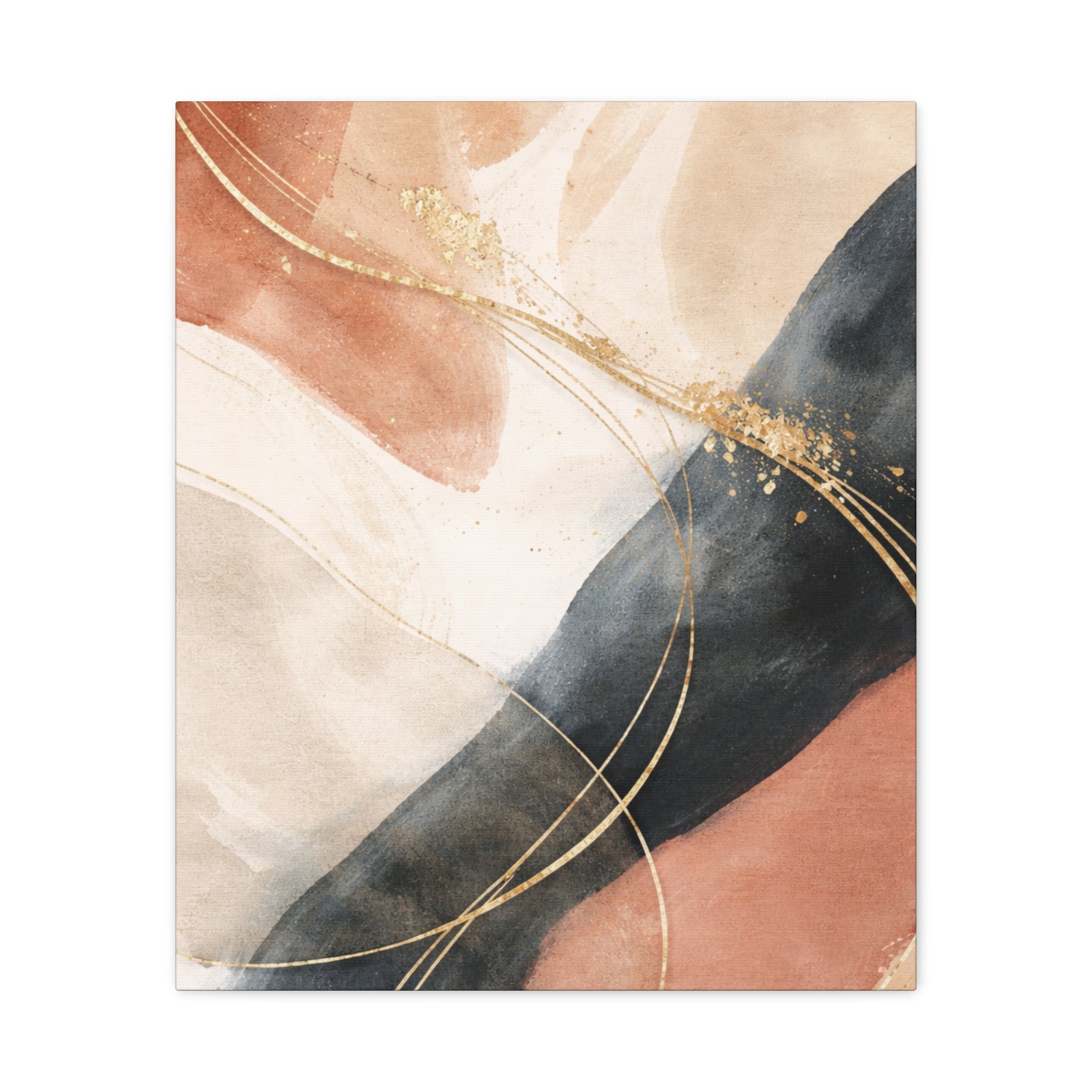Abstract Blush & Gold Matte Canvas Print