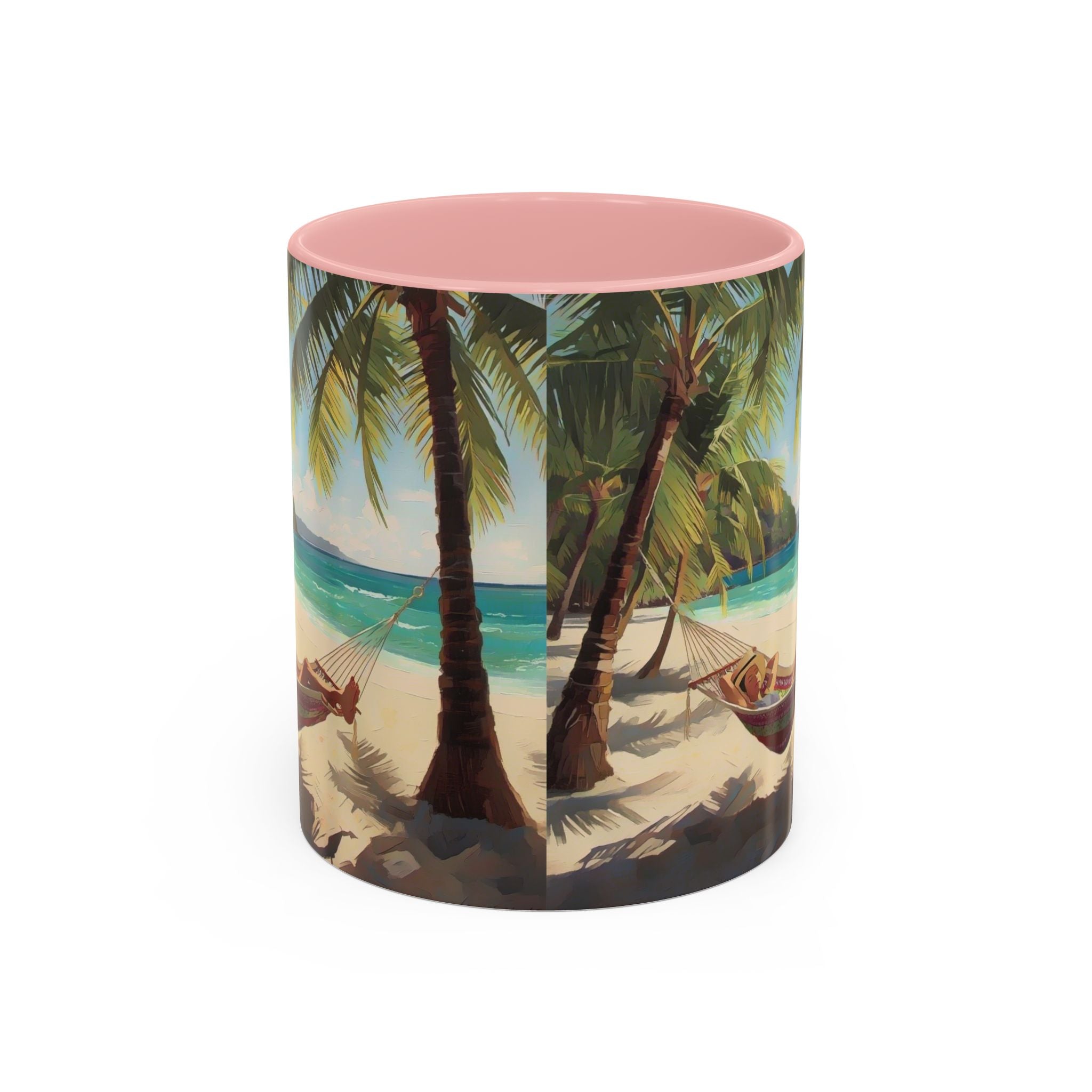 Tropical Beach Palm Trees & Hammock Coffee Mug