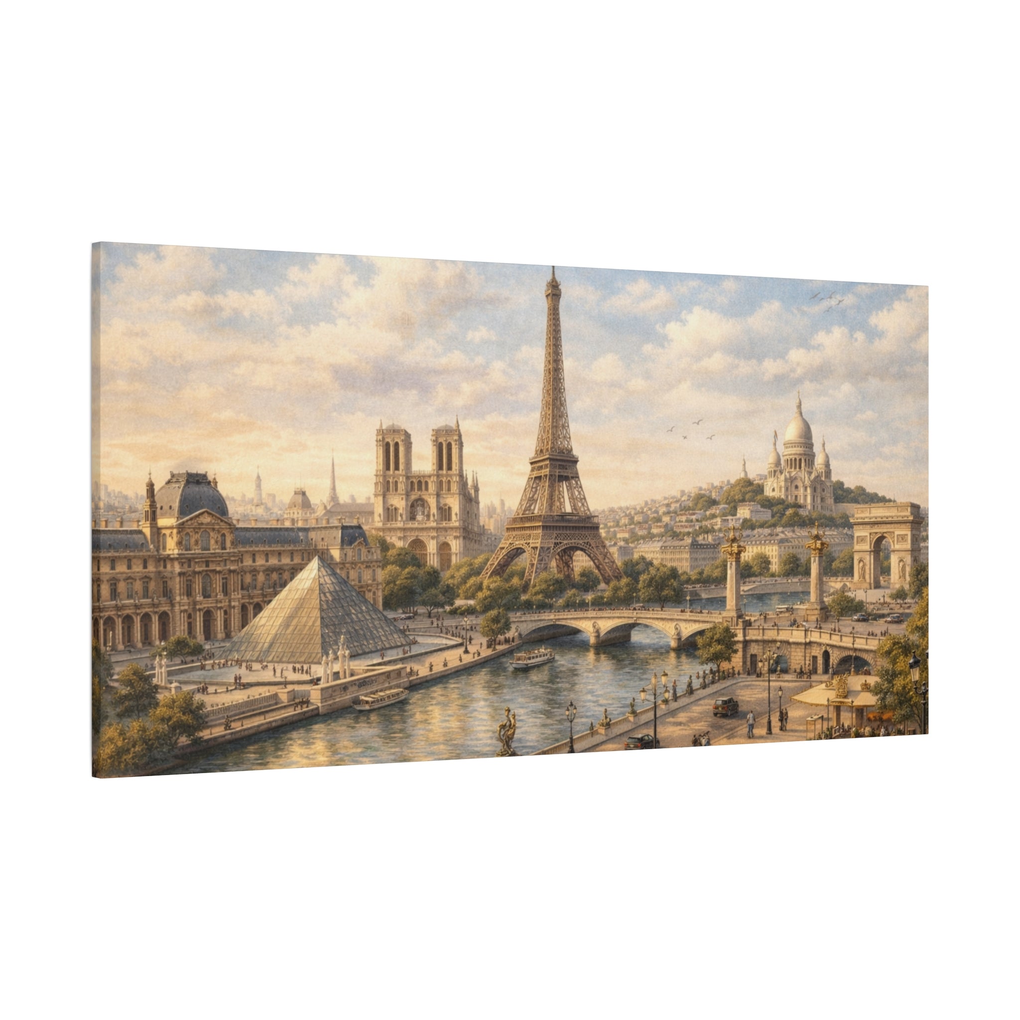Paris Skyline Matte Canvas Wall Art