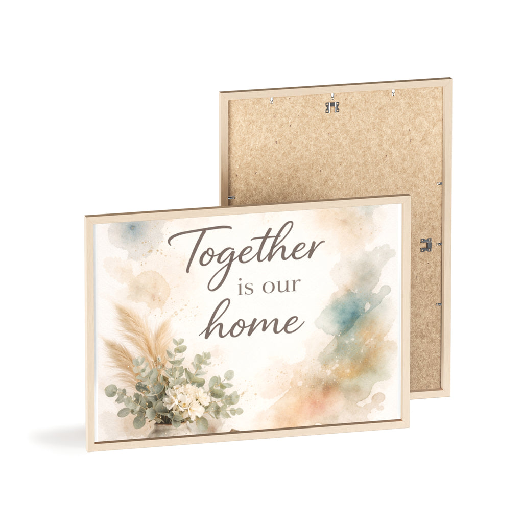 Together Is Our Home Framed Poster Cozy Watercolor Floral Wall Art