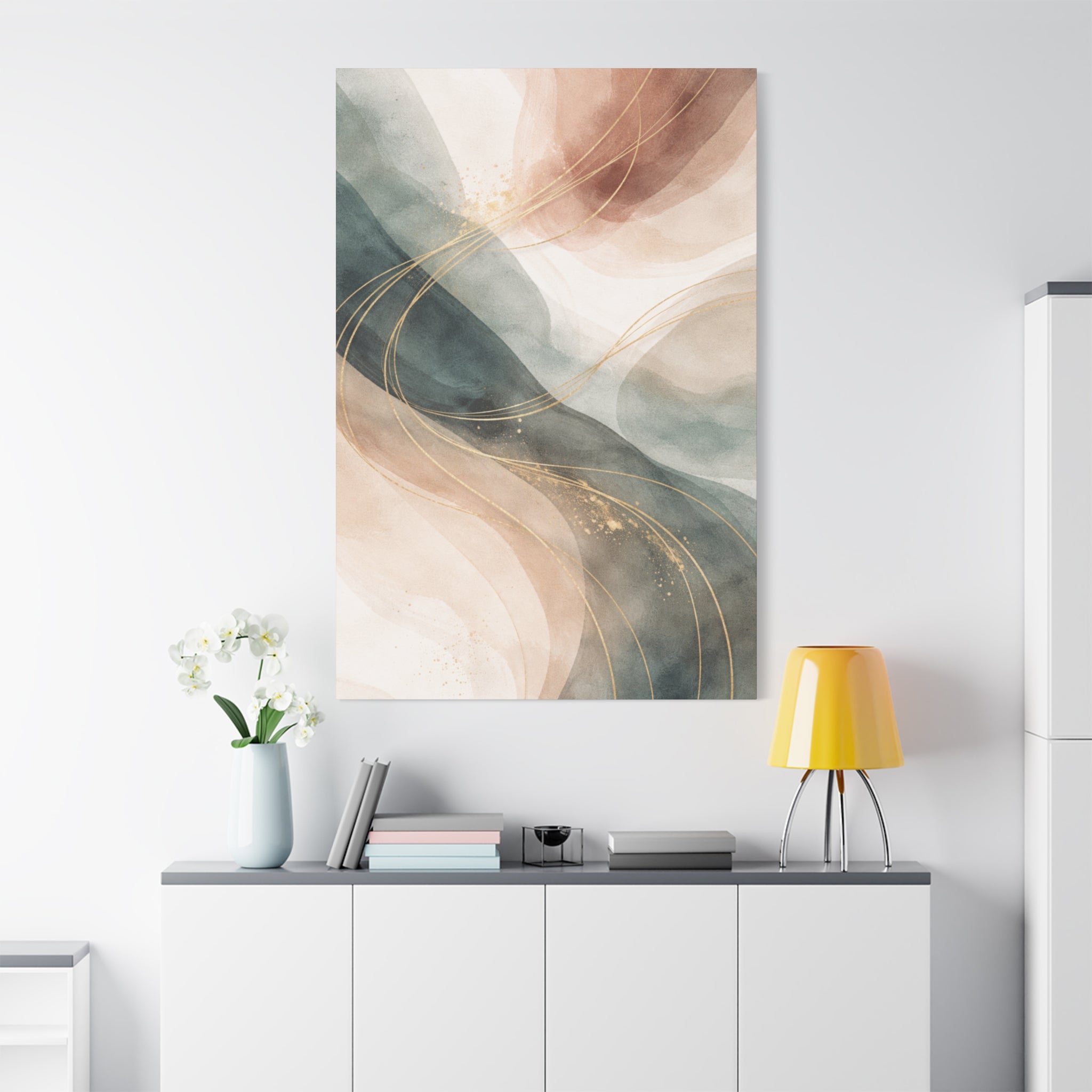Abstract Coastal Waves Matte Canvas — Stretched Wall Art