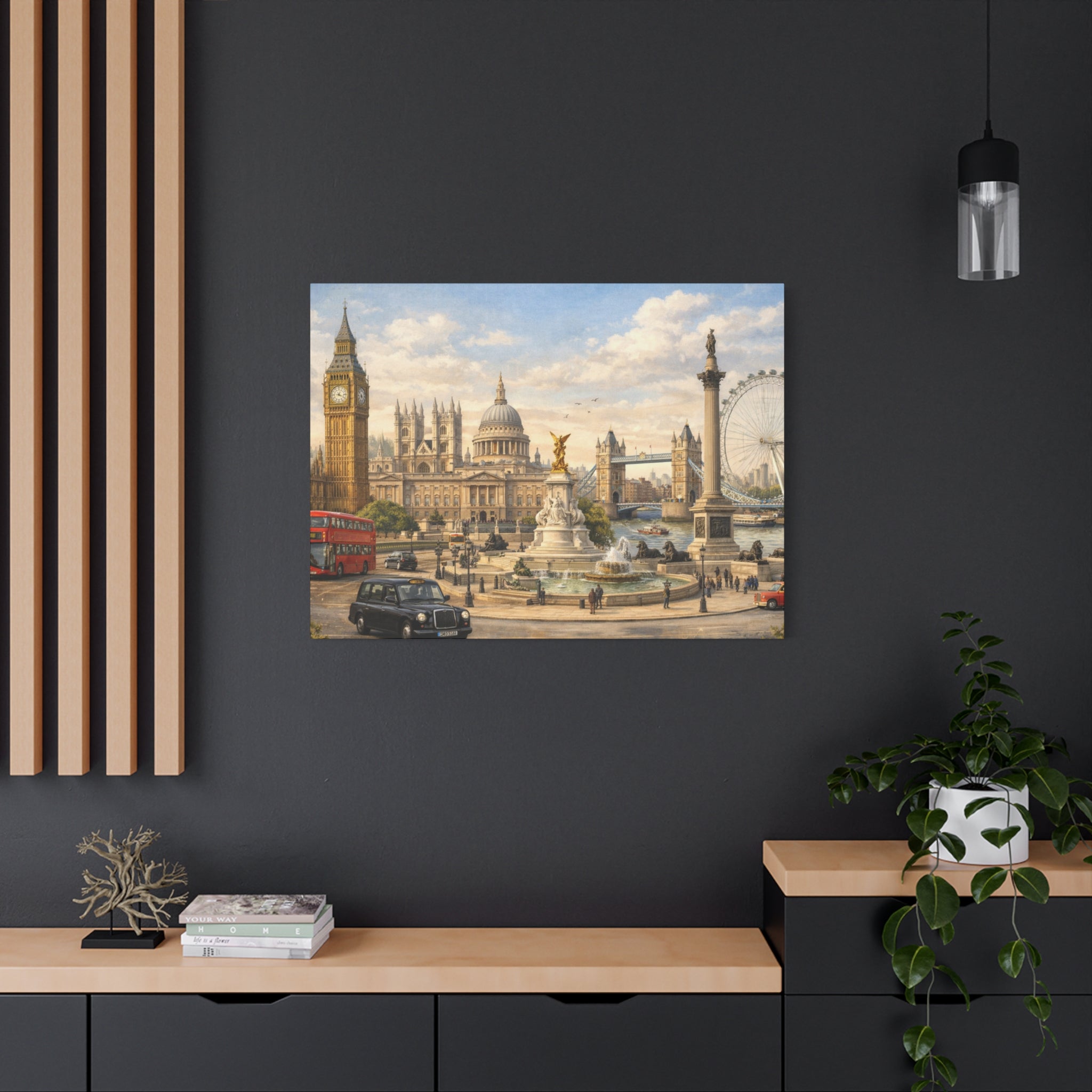 London Cityscape Matte Canvas Print Wall Art