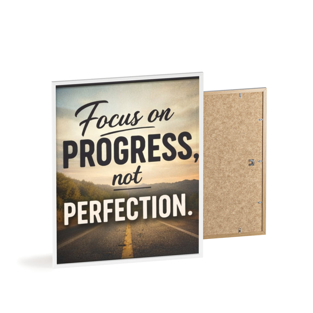 Focus on Progress Not Perfection Framed Poster — Motivational Wall Art