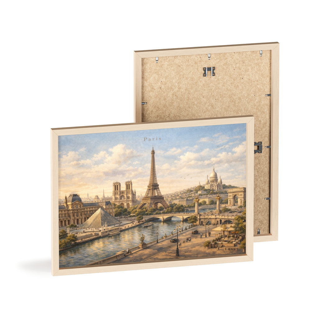 Paris Eiffel Tower Wood Framed Poster
